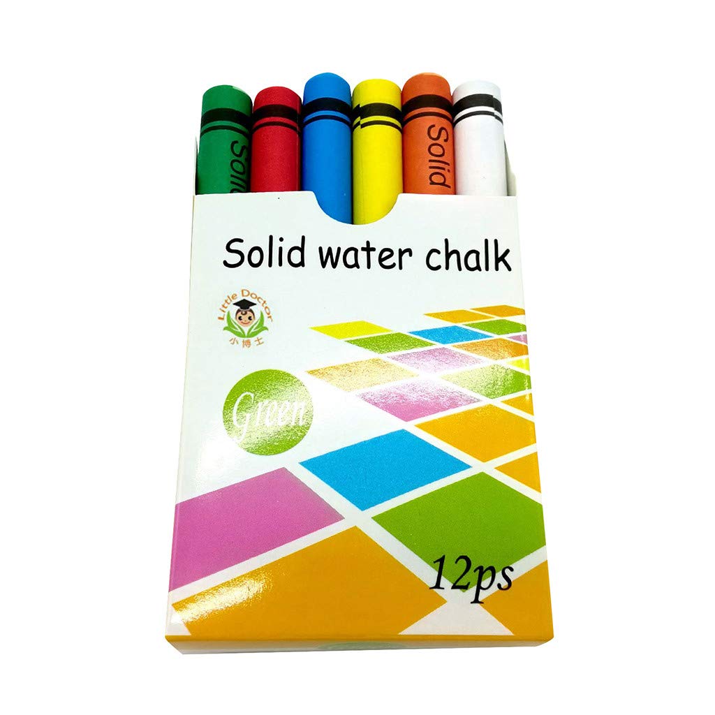 12PCS Water-Based Chalk Dust - Non-Toxic, Washable Sidewalk Chalk for Kids, Outdoor Play, Art & Drawing - Multicolor Set (0.3mm) - Perfect for Driveway Art, School Projects & Creative Play