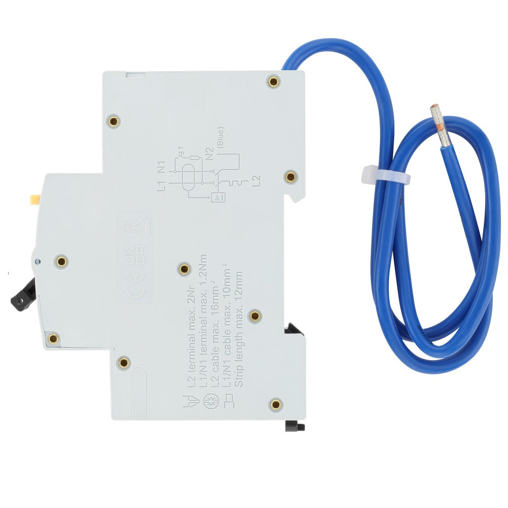 BG Fortress Type A Double Pole B Curve RCBO 20A Circuit Breaker - 20 Amp Residual Current Device for Home & Industrial Electrical Safety Protection | Perfect for Residential Wiring, Commercial Buildings & Power Distribution Panels