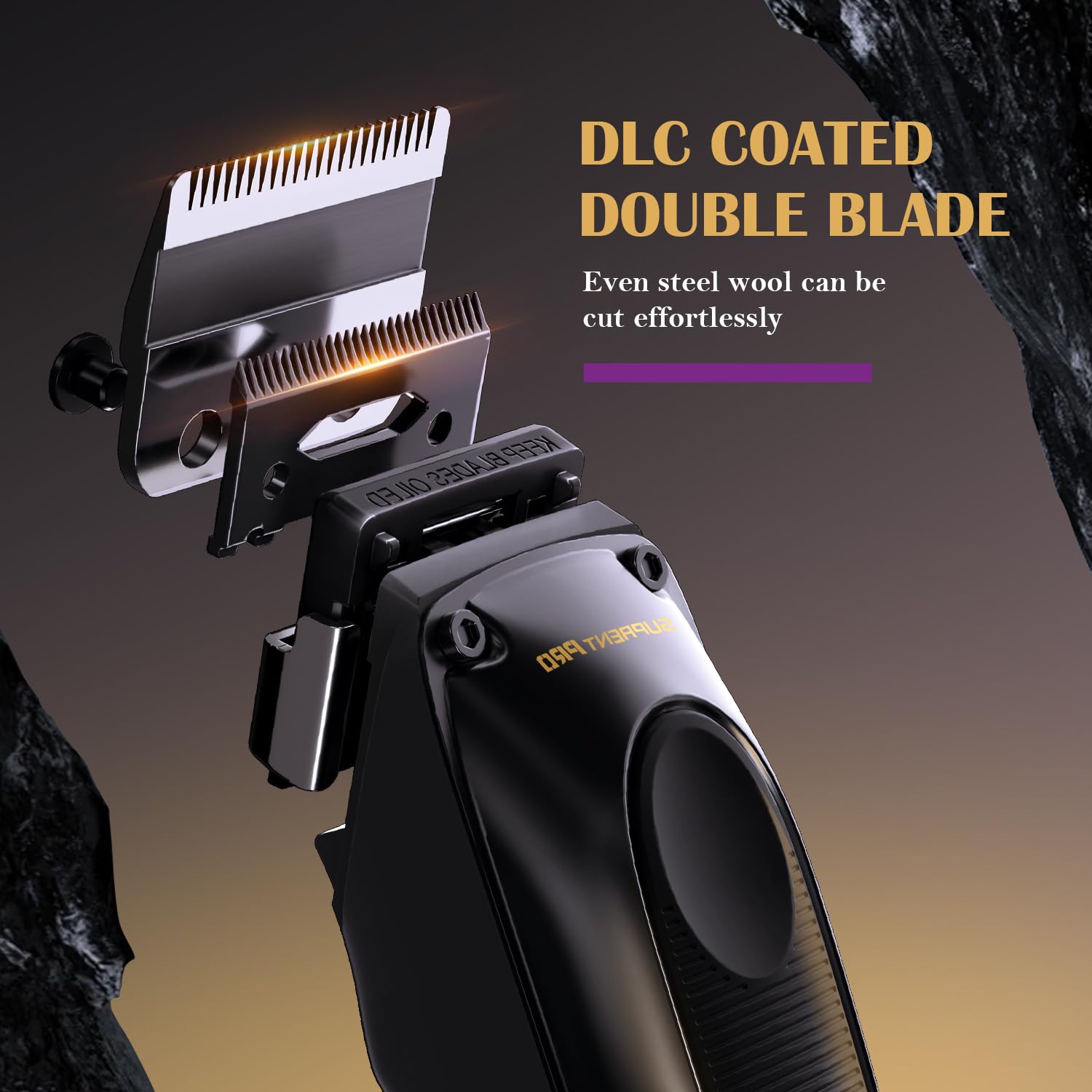 SUPRENT PRO Professional Hair Clippers for Men - Cordless Hair Trimmer with High Torque Brushless Motor & Detachable Blades - Barber Clipper Set with Charging Stand - Perfect for Home Haircuts, Salon Styling & Beard Grooming - Premium Gift Kit for Men