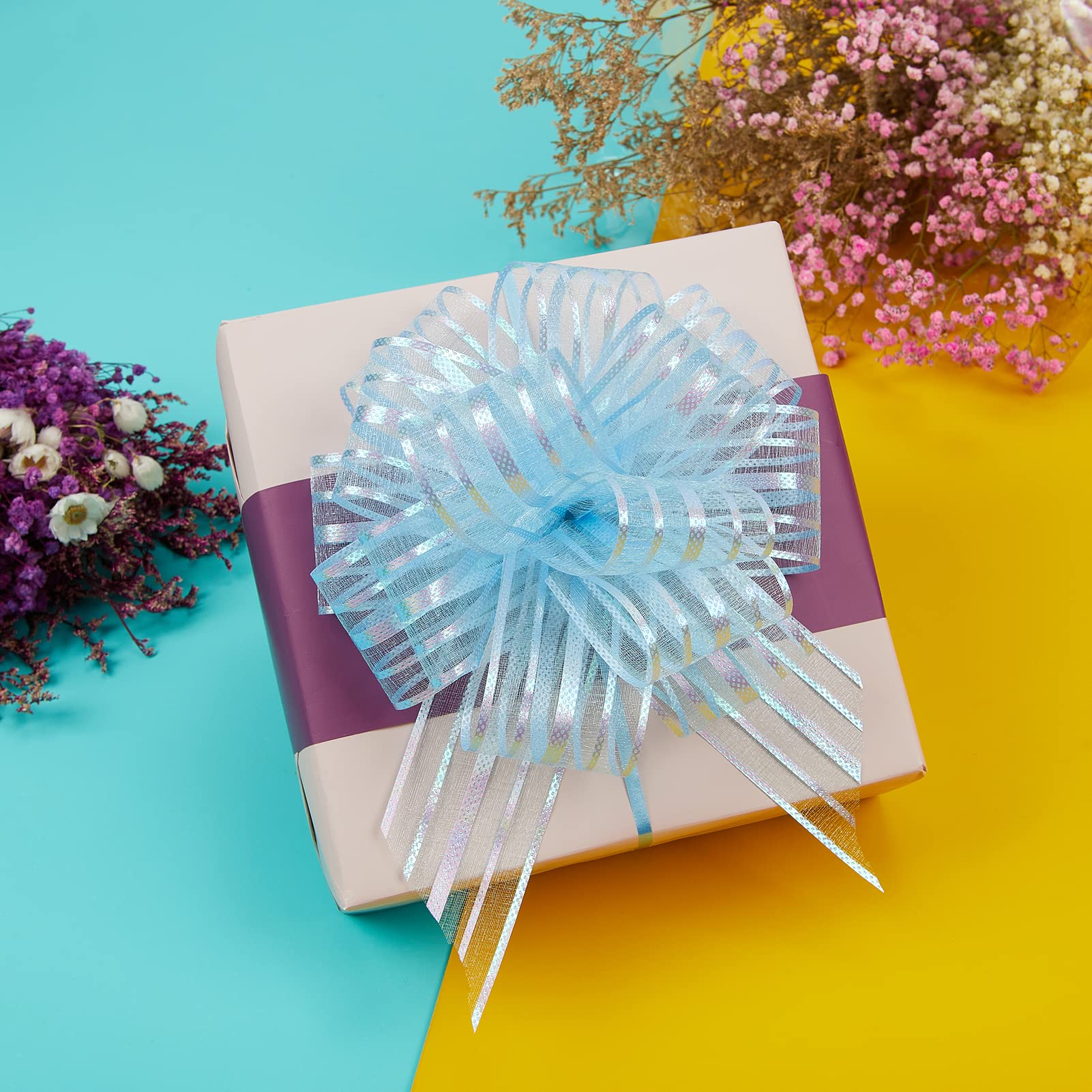 10pcs Light Blue Big Bows for Gift Wrapping - Party Decorations, Car Decor, Gift Baskets, Birthday & Flower Arrangements - Perfect for Weddings, Baby Showers & Holiday Presents
