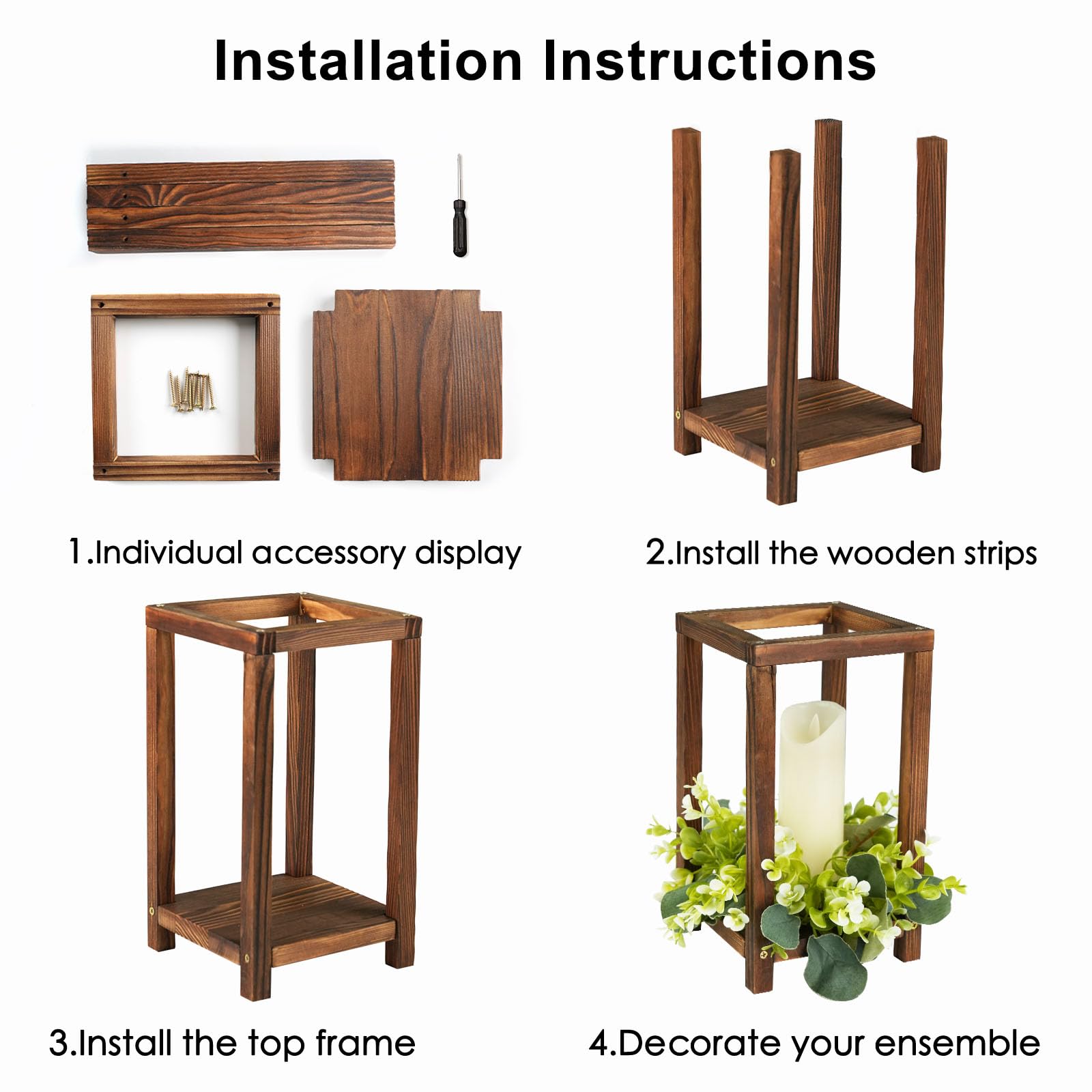24-Piece Wooden Wedding Lantern Centerpiece Set - Rustic Farmhouse Candle Holders for Tables, Fireplaces, and Barn Weddings - Perfect for Table Decor, Country Weddings & Home Décor (No Candles or Flowers Included) - Ideal for Wedding Receptions, Anniversary Parties & Romantic Dinner Settings