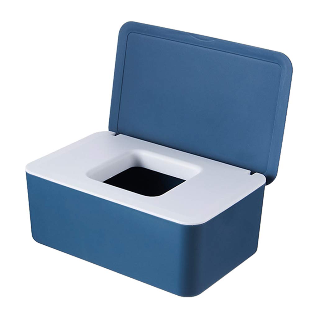 Huhudde Wet Wipes Dispenser Box with Lid - Desktop Baby Wipes Storage Organizer, Dustproof Plastic Tissue Holder for Home, Office & Nursery Use