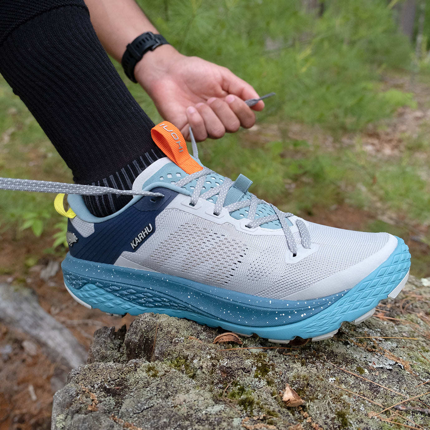 IKONI Women's Trail Running Shoes 1.0 - Lightweight Hiking Sneakers for Women, Mirage Gray/Deep Lagoon Color - Perfect for Trail Running, Hiking & Outdoor Adventures
