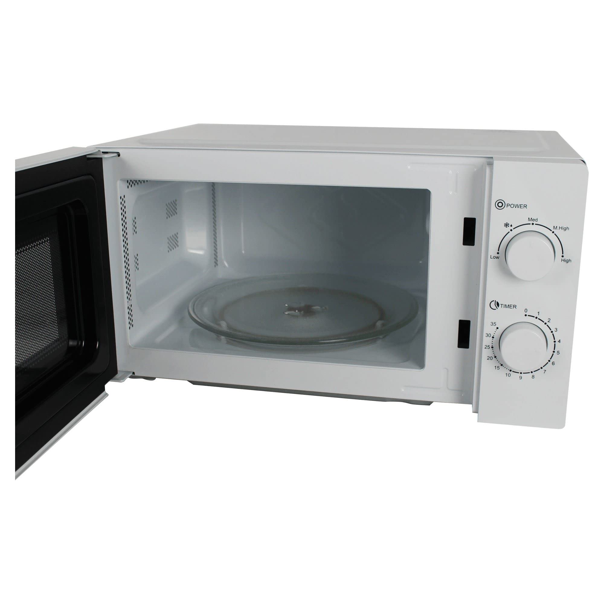 Altimo 700W 20L White Microwave Oven with 5 Power Levels & Quick Defrost - Compact Countertop Microwave for Small Kitchens, Dorms, Offices - Perfect for Reheating Meals, Popcorn & Quick Cooking