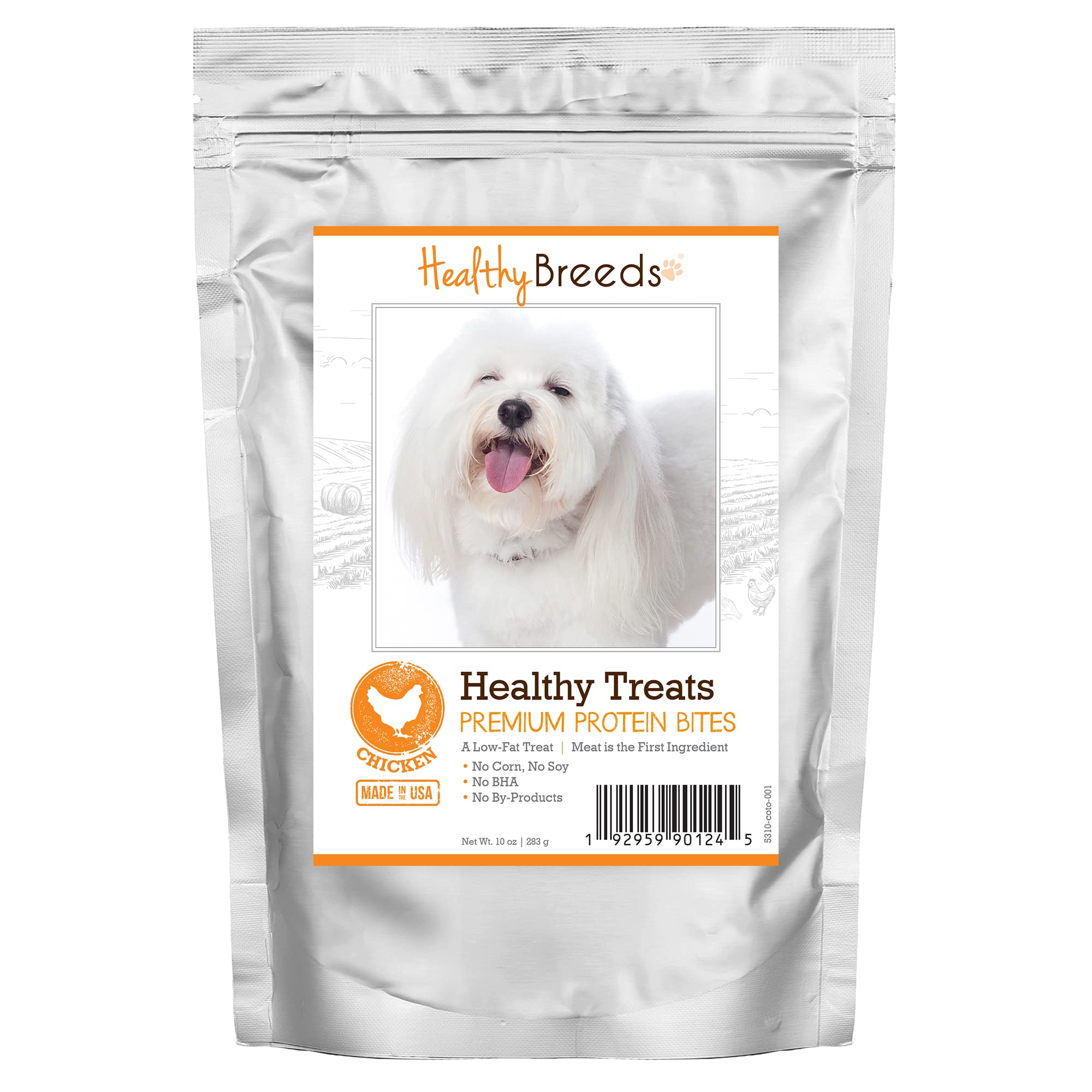 Healthy Breeds Coton de Tulear Premium Protein Dog Treats - Chicken Flavor, 10 oz | Grain-Free, All-Natural Training Snacks for Small & Medium Dogs | Perfect for Rewards, Training & Dental Health