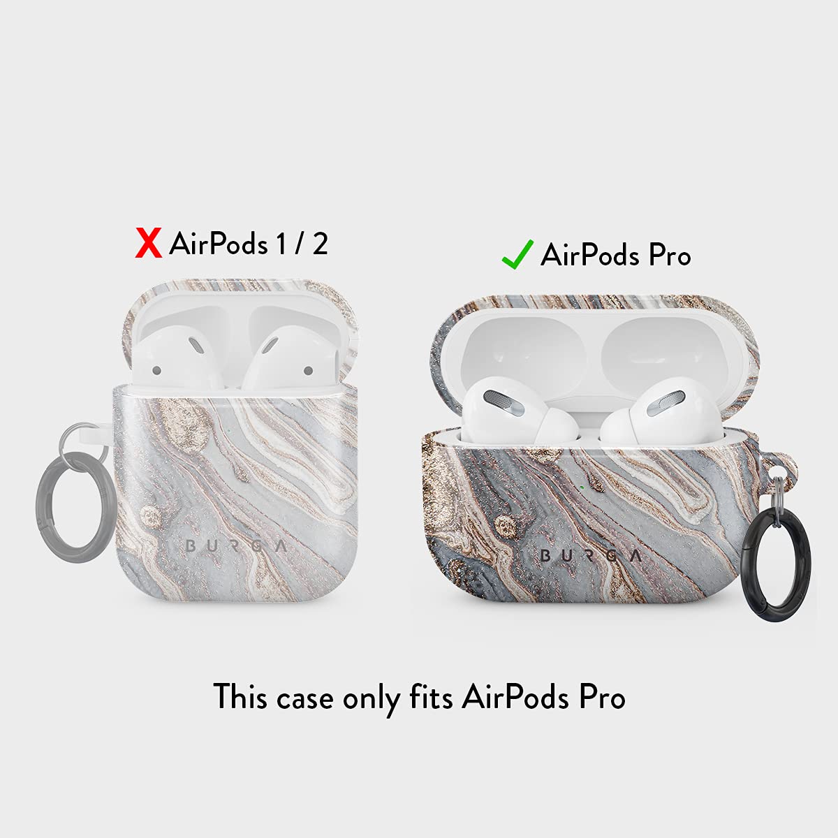 Burga AirPods Pro Case 2019 - Compatible with Apple AirPods Pro Protective Hard Shell Cover | Stylish Smartphone Accessories for Travel, Work & Gym Use