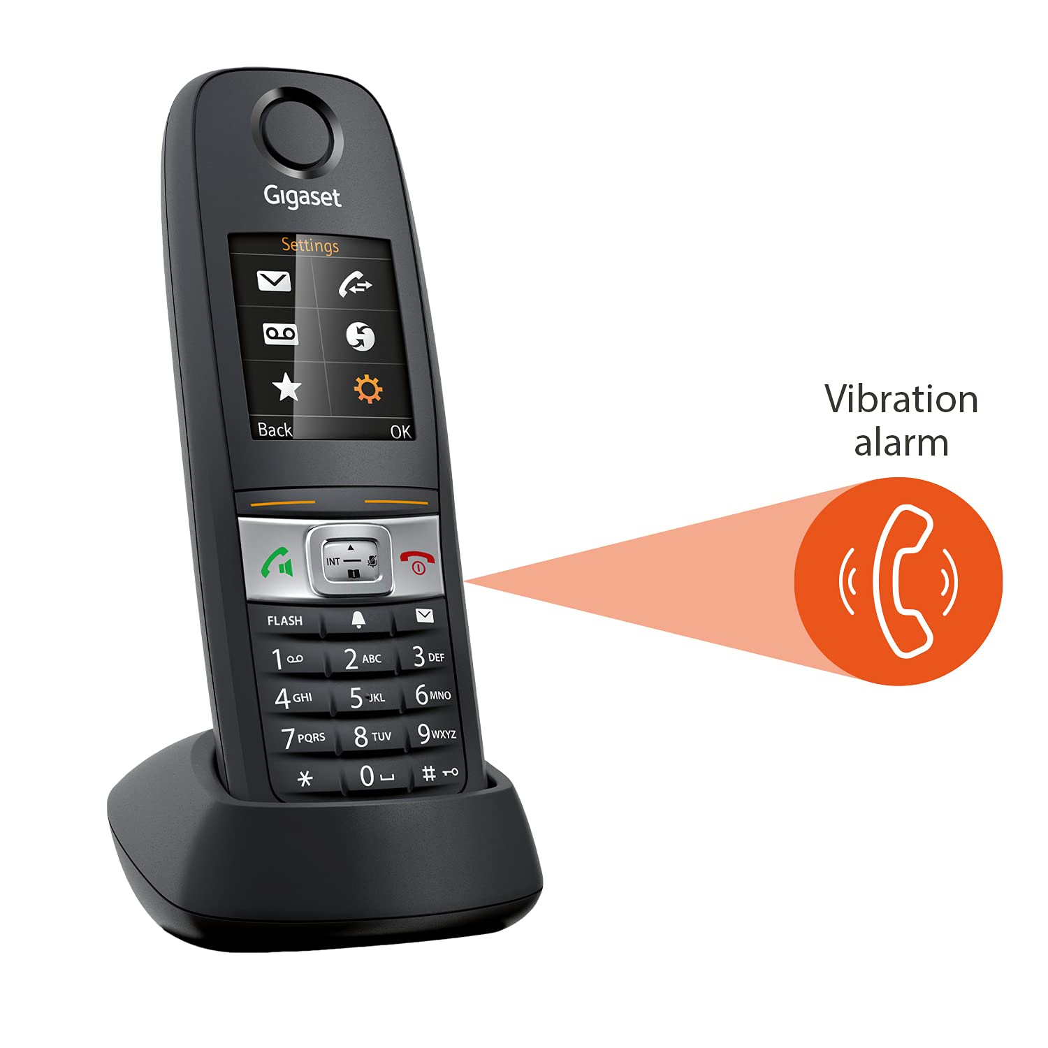 Gigaset E630A Cordless Phone with Answering Machine - IP65 Water & Dust Resistant - Ideal for Mechanics, Craftsmen & Workshops - Black (1 Pack) - Perfect for Garage, Construction Sites & Industrial Use