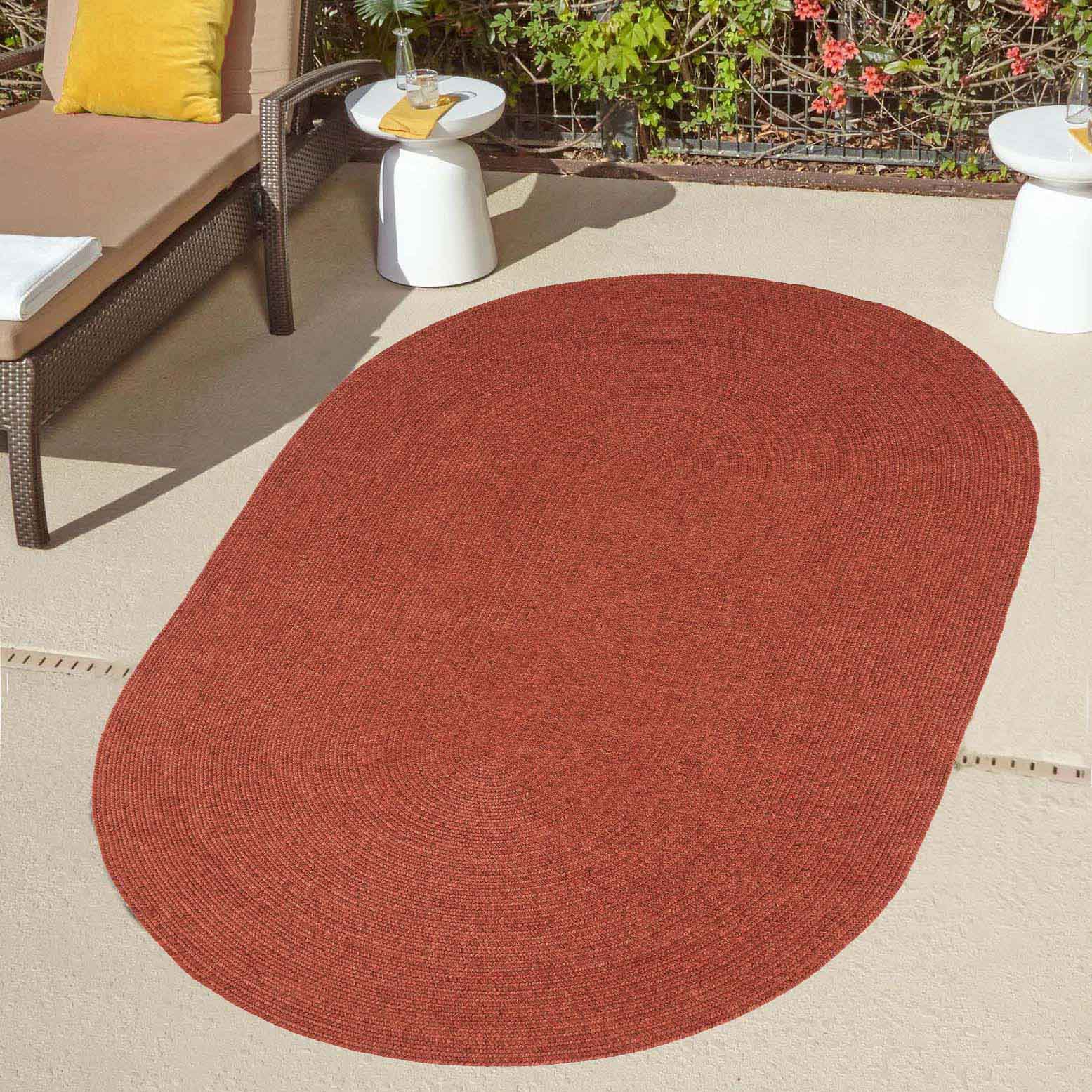 Classic Braided Area Rug - Non-Slip Indoor/Outdoor Oval Rug for Living Room, Bedroom, Patio & Deck - Soft & Durable Home Decor