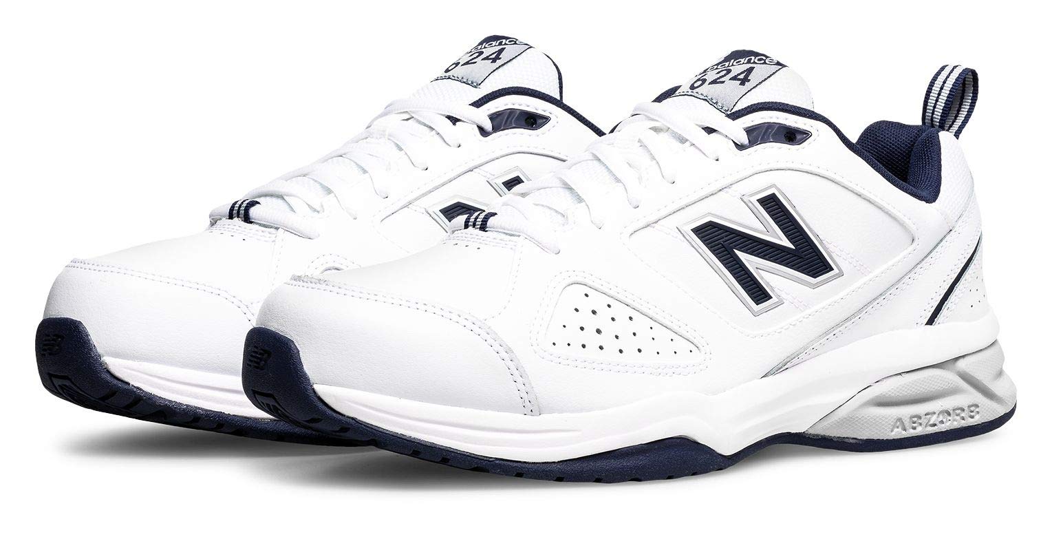 New Balance Men's 574 Classic Running Shoes - White/Navy, Size 40.5 | Lightweight Comfort Sneakers for Gym, Walking & Casual Wear