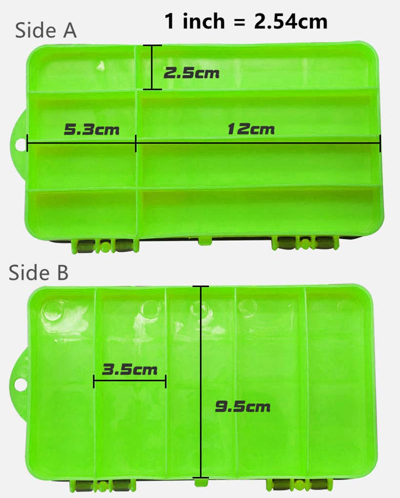Toasis 2-Sided Plastic Fishing Lure Storage Box - Waterproof Tackle Organizer Container for Hooks, Baits & Small Fishing Gear - Perfect for Boat, Kayak & Shore Fishing Trips