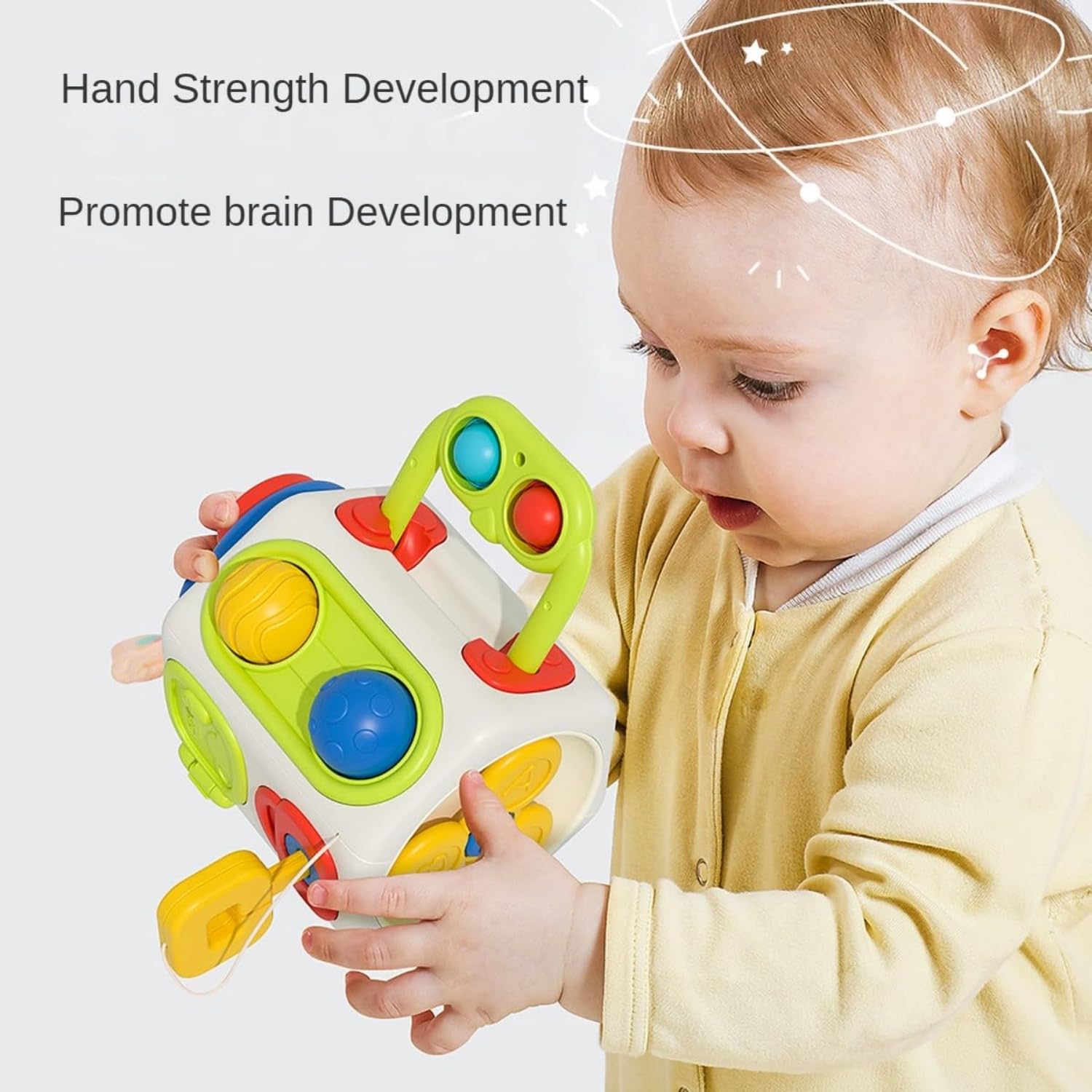Montessori Busy Cube Sensory Toy for 1 Year Old Toddlers - Educational Learning Activity Cube for Babies 6-18 Months - Perfect Travel Toy for Airplane & Car Rides - Gift for 1 Year Old Boys & Girls | Develop Fine Motor Skills During Playtime & Travel