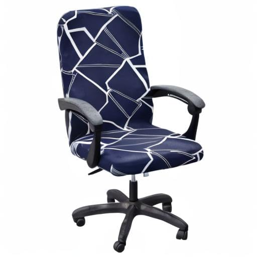 CRFATOP Universal Stretch Office Chair Cover with Durable Zipper - Simplism Style High Back Slipcover for Computer, Desk & Rotating Chairs (Size M, Model A09) - Perfect for Home Office, Gaming & Workspace Protection