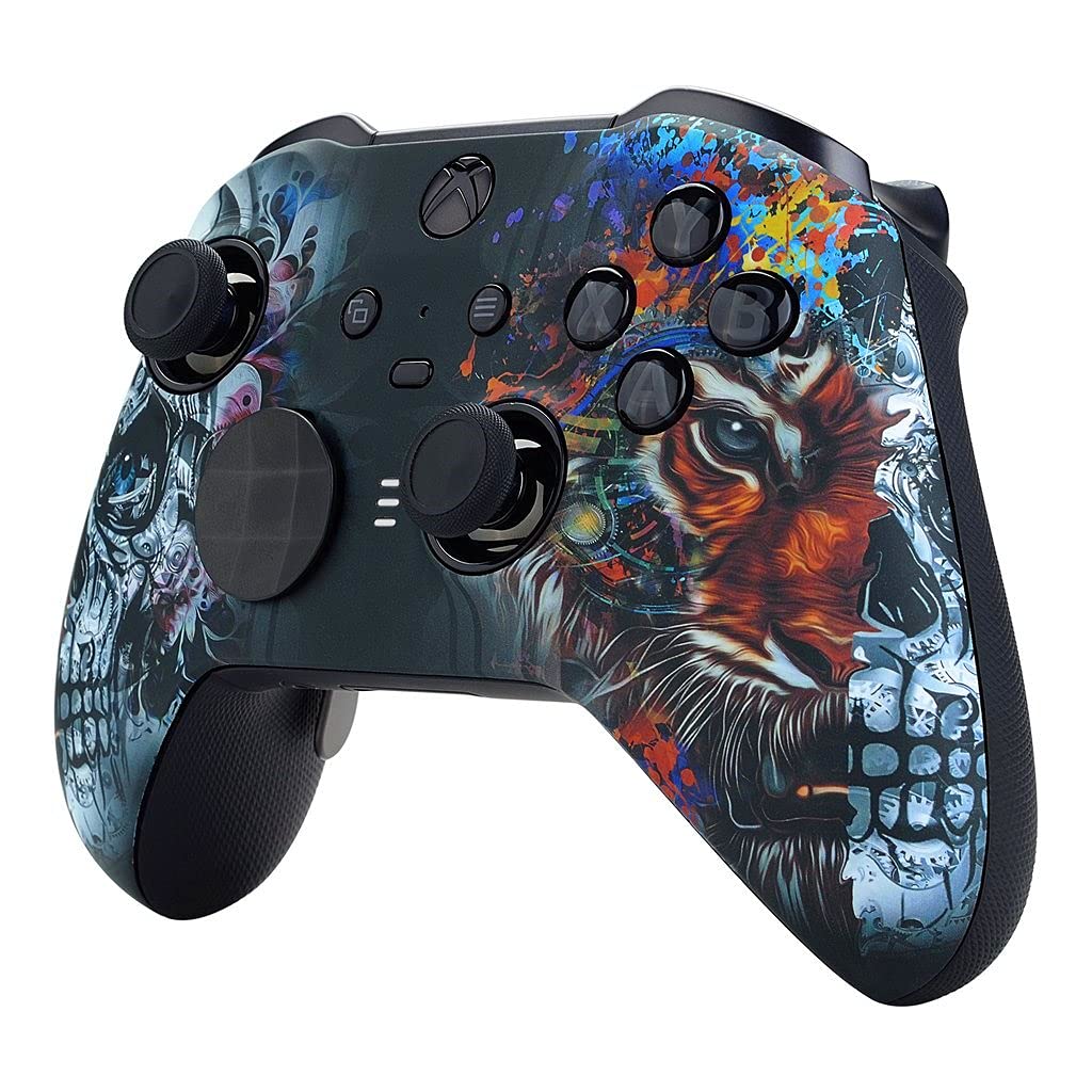 Wordene Elite Series 2 Modded Rapid Fire Controller for Xbox One, Series X|S, PC & Mobile - Enhanced Gaming Performance for FPS, Battle Royale & Competitive Shooters (Tiger Skull Design) - Perfect for Call of Duty, Fortnite & Apex Legends
