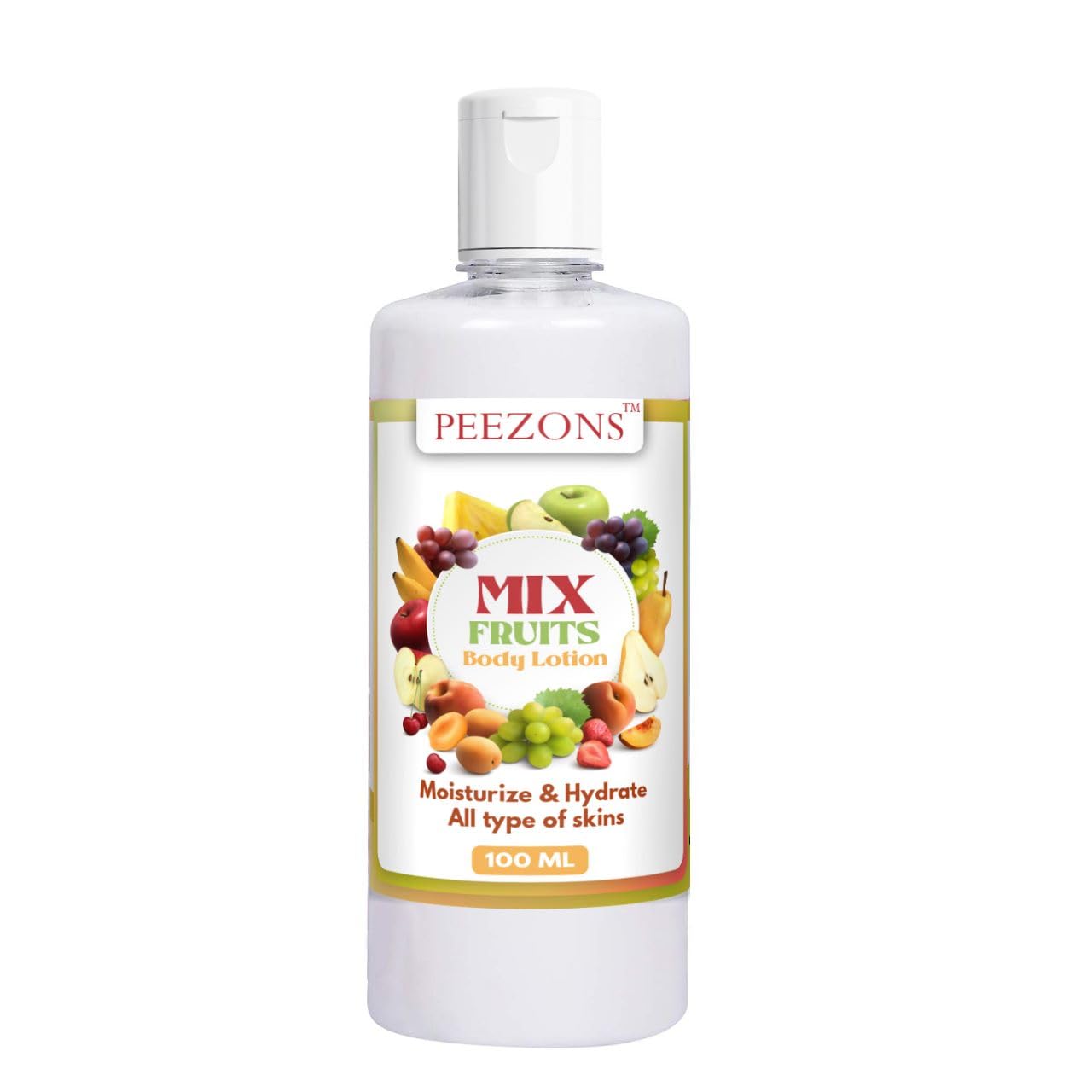 PEEZONS Mixed Fruit Body Lotion for Dry Skin - 100ml Hydrating Moisturizer with Natural Extracts | Pack of 1 | Perfect for Daily Use, After Shower & Nighttime Skincare Routine