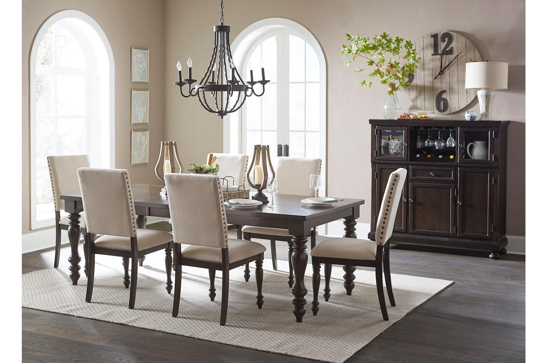 Solid Wood Dining Table Set in Elegant Grey Finish - Perfect for Family Meals, Dinner Parties, and Home Decor