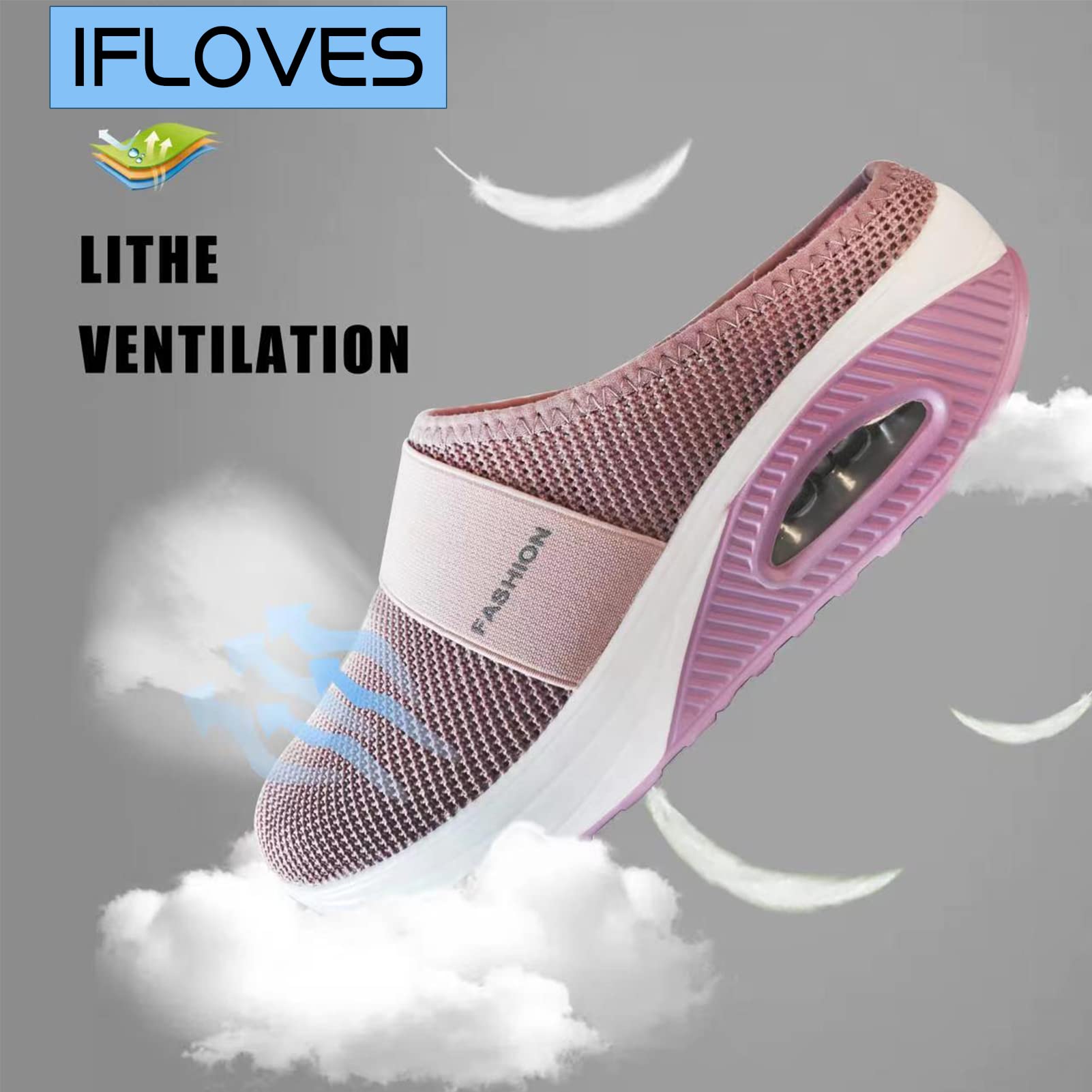 Orthopedic Diabetic Walking Shoes for Men & Women - Air Cushion Slip-On Slippers with Arch Support - Comfortable House Shoes for Indoor & Outdoor Use - Ideal for Elderly, Plantar Fasciitis & Foot Pain Relief