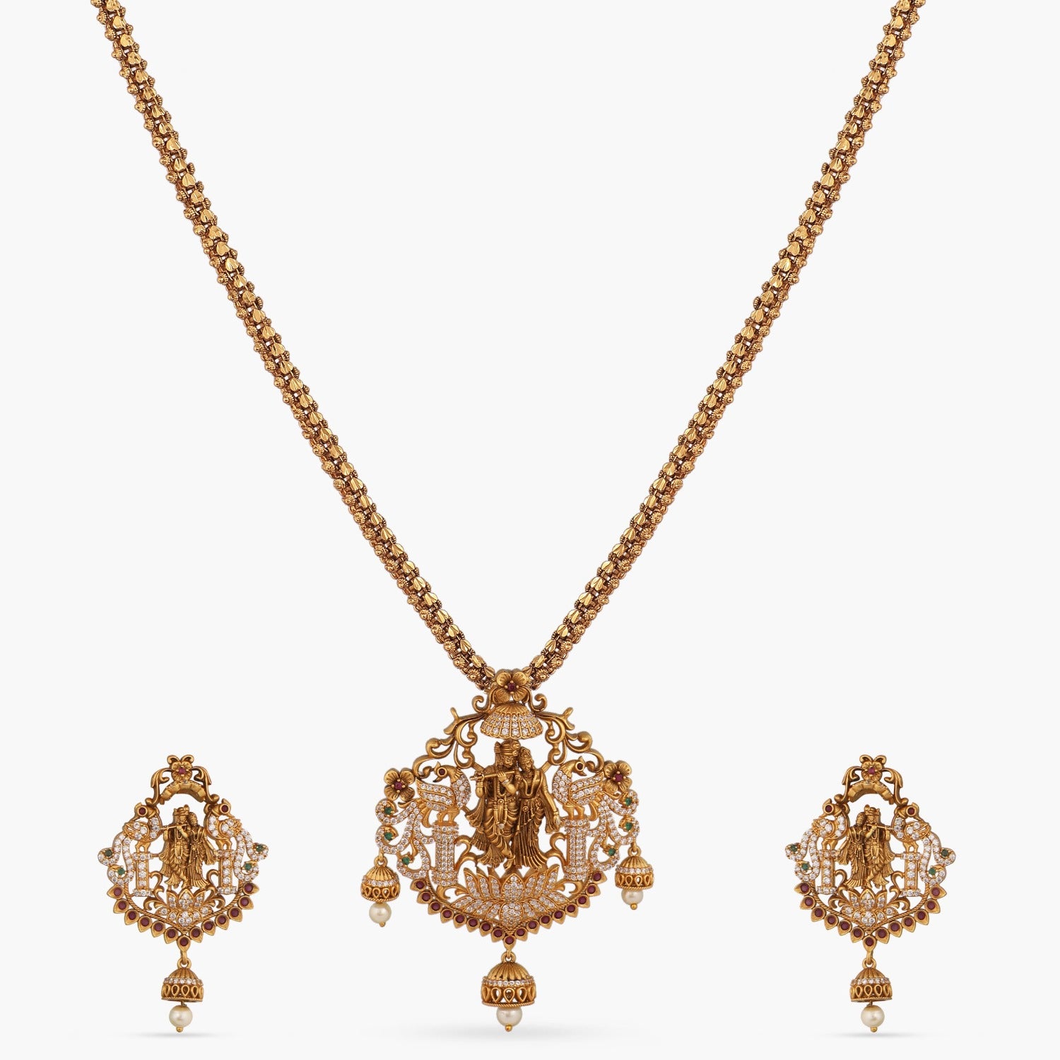 Antique Temple Pendant Set - Handcrafted Indian Jewelry for Women | Perfect for Festivals, Weddings & Ethnic Fashion