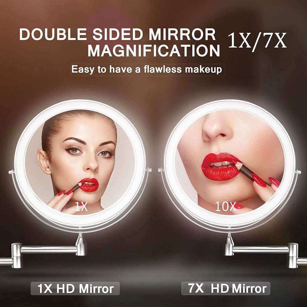 Premium Bathroom Mirror with 1X/8X Magnification - 360° Rotating Wall Mounted Shaving & Makeup Mirror for Perfect Grooming - Ideal for Home, Salon, and Hotel Bathrooms
