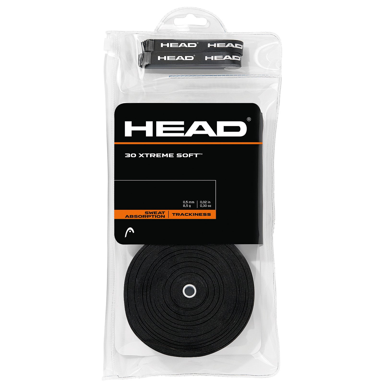 Head Xtreme Soft Overgrip 30 Pack (Black) - Premium Tennis Racket Grip for Enhanced Comfort & Control - Perfect for Tennis, Badminton & Racquetball Players