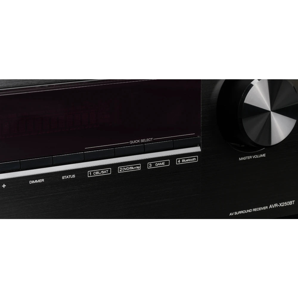 Denon AVR-X250BT 5.2 Channel AV Receiver with Accent Acoustics Hide & Seek 5.1 Home Theater Speaker System - Perfect for Movie Nights & Gaming Setup