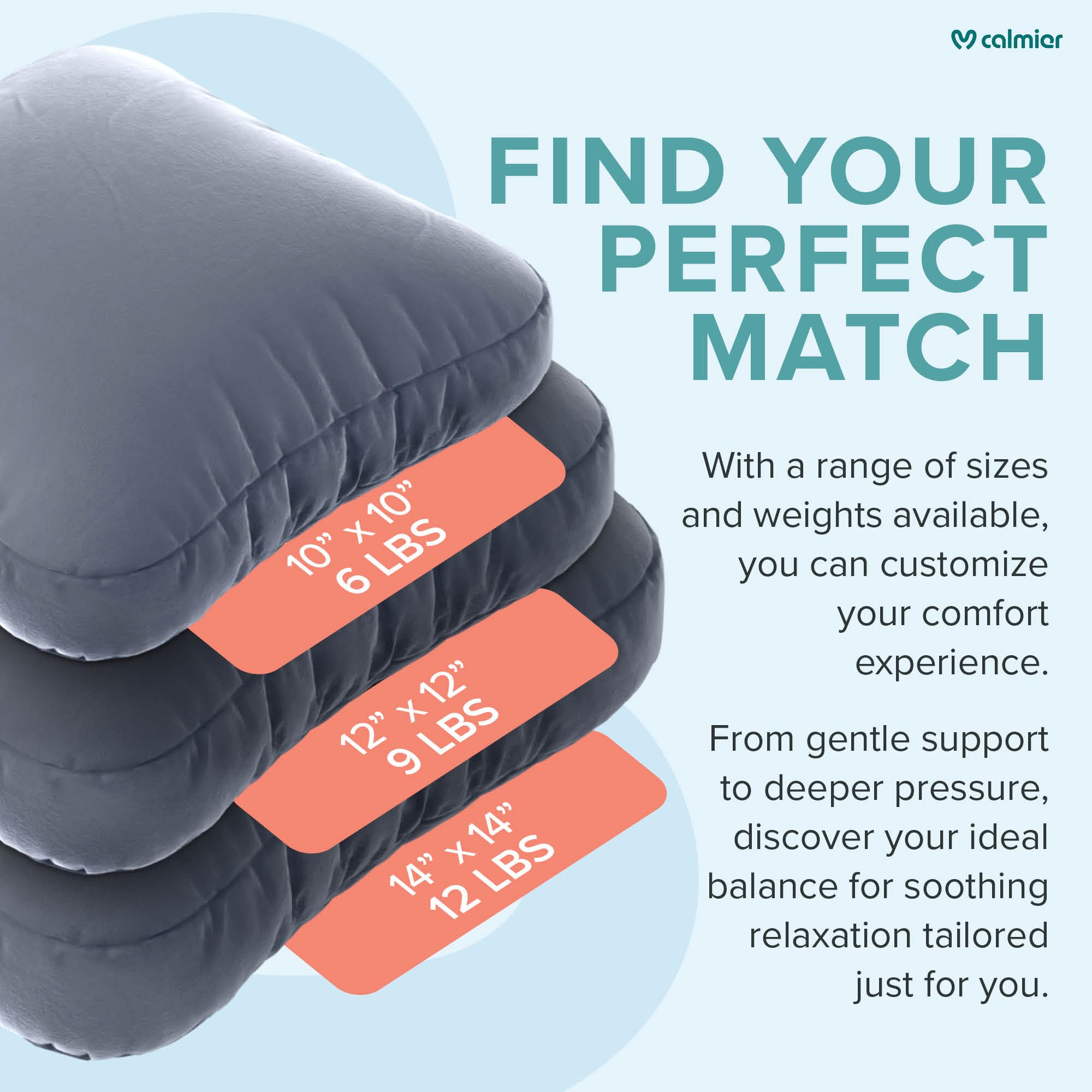 12 lb Weighted Calming Pillow with Glass Beads - Sensory Therapy Pillow for Relaxation, Focus & Stress Relief - Ultra Soft Washable Weighted Blanket for Adults & Kids - Perfect for Anxiety Relief, Meditation & Better Sleep