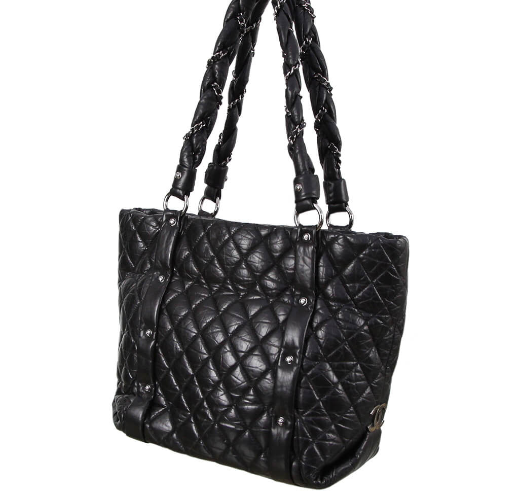 Chanel Grand Shopping Tote Bag - Black Calfskin Leather Handbag for Women | Luxury Designer Tote for Work, Travel & Everyday Use