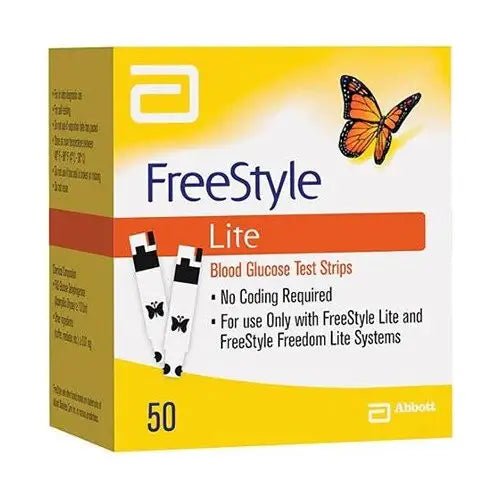 FreeStyle Lite Blood Glucose Test Strips - 50 Count | Accurate Diabetes Testing for Home & Travel | Compatible with FreeStyle Lite Meter