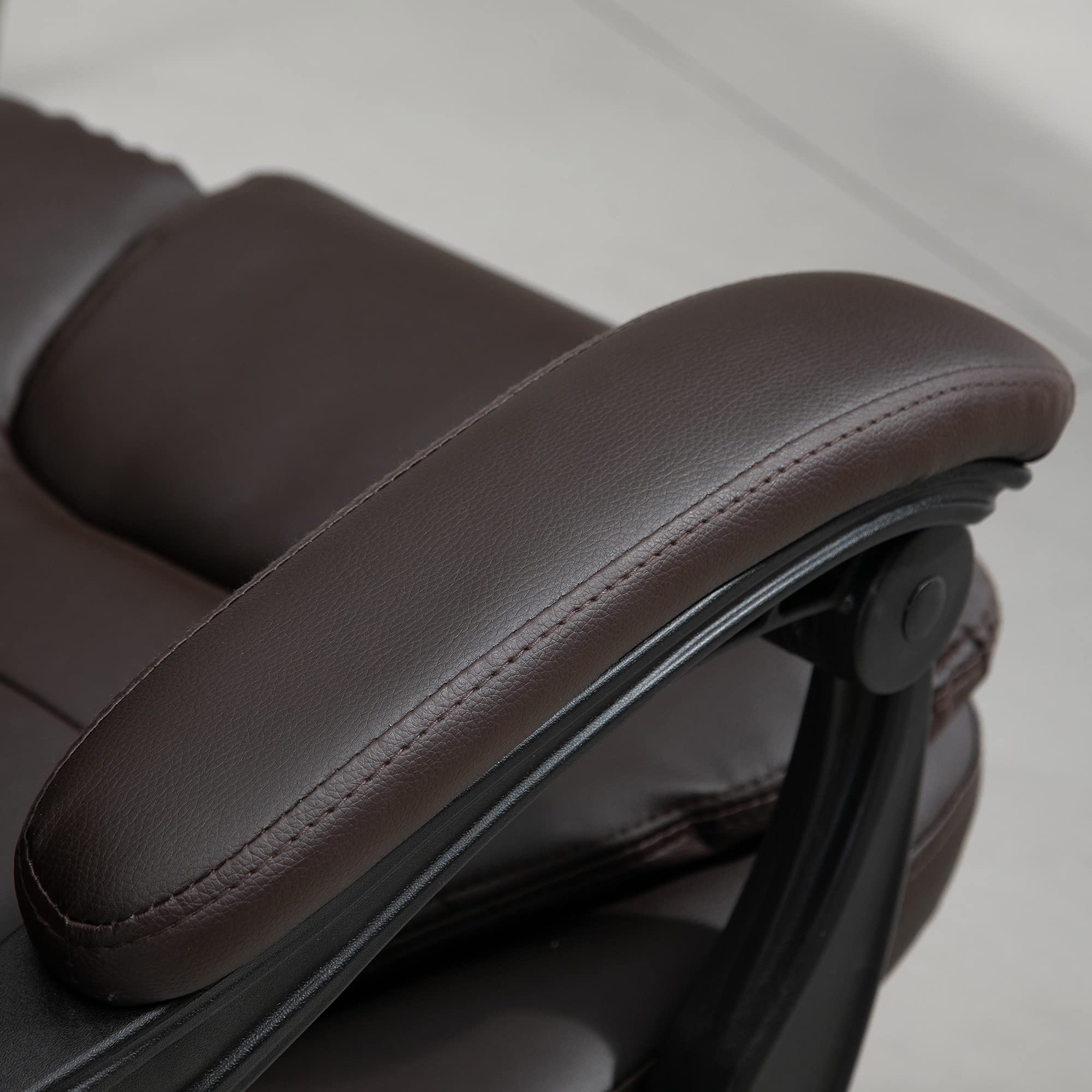 Vinsetto 7-Point Vibrating Massage Office Chair - High Back Executive Recliner with Lumbar Support & Footrest - Adjustable Height Ergonomic Chair for Home & Office - Perfect for Work, Gaming & Relaxation (Brown)