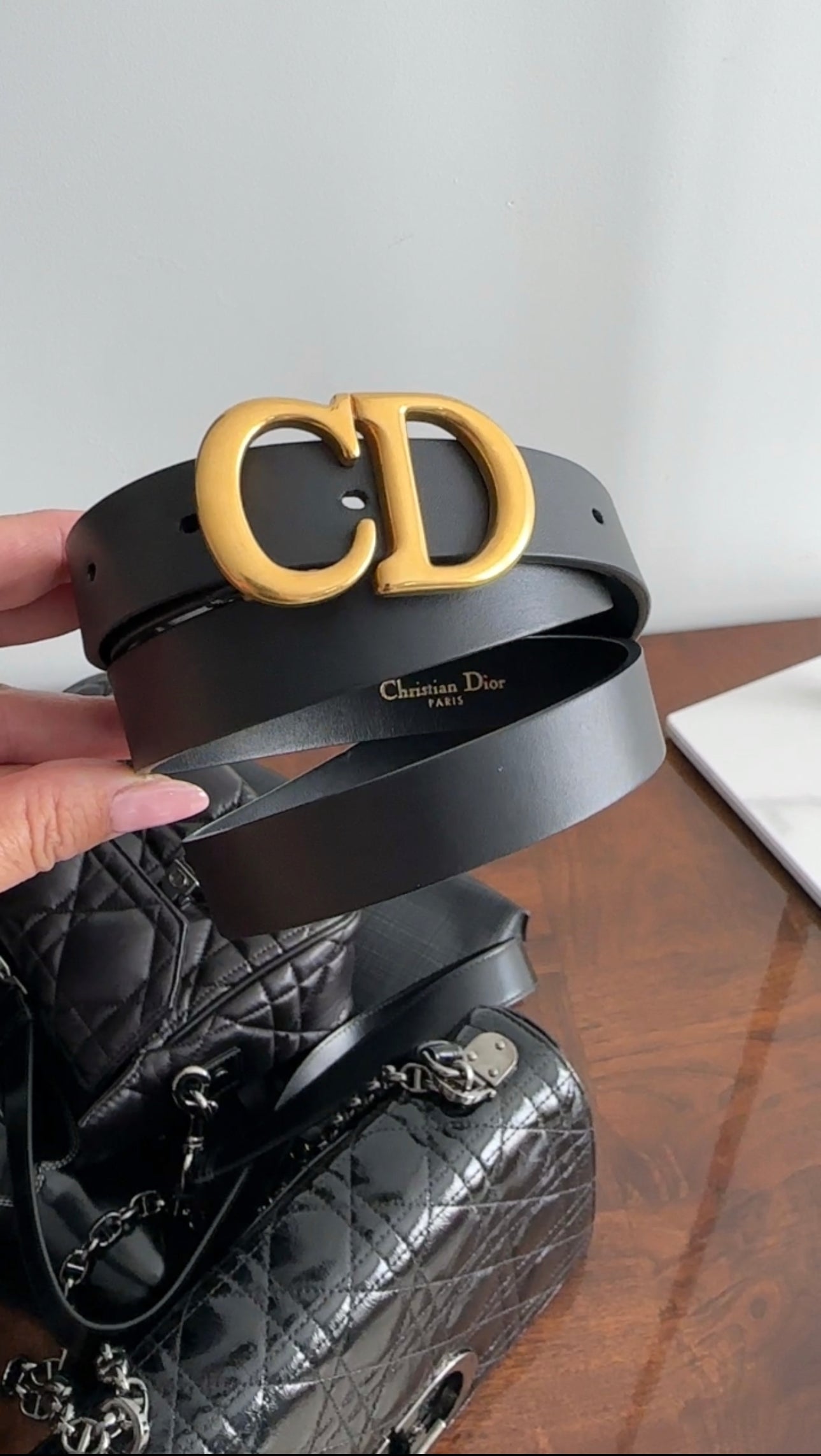 Christian Dior 20mm Black Leather Saddle Belt - Luxury Designer Waist Belt for Women | Perfect for Jeans, Dresses & Formal Outfits