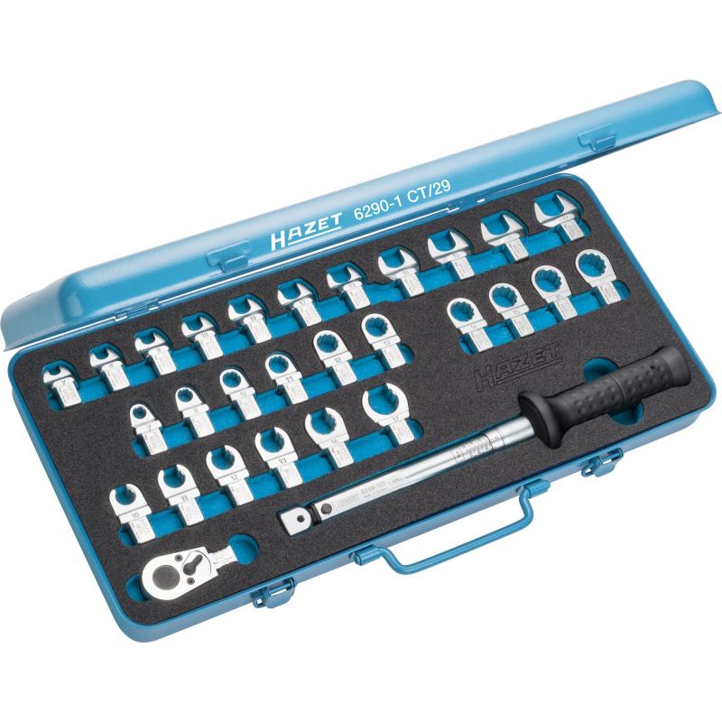 Hazet 6290 1CT/29 Professional Torque Tool Set - 9x12mm Insert Square, 29-Piece Automotive Mechanic Kit for Precision Engine Repair & Maintenance