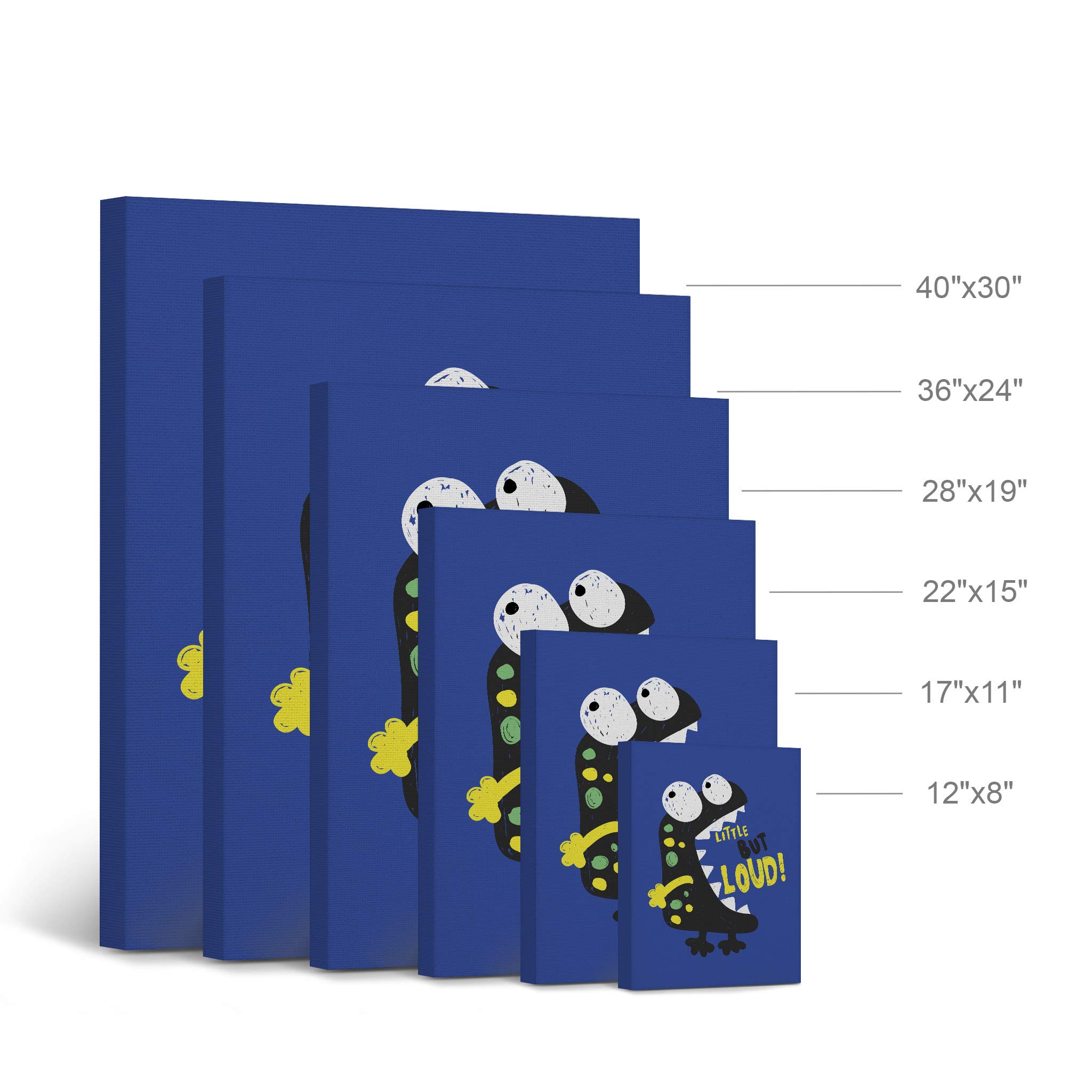 Cute Little Bur Loud Monster Canvas Wall Art - Blue Background, Ready to Hang, 22x15 Inches - Perfect for Boys Room, Nursery & Kids Bedroom Decor - Made in USA | Fun & Playful Wall Decor for Children's Spaces