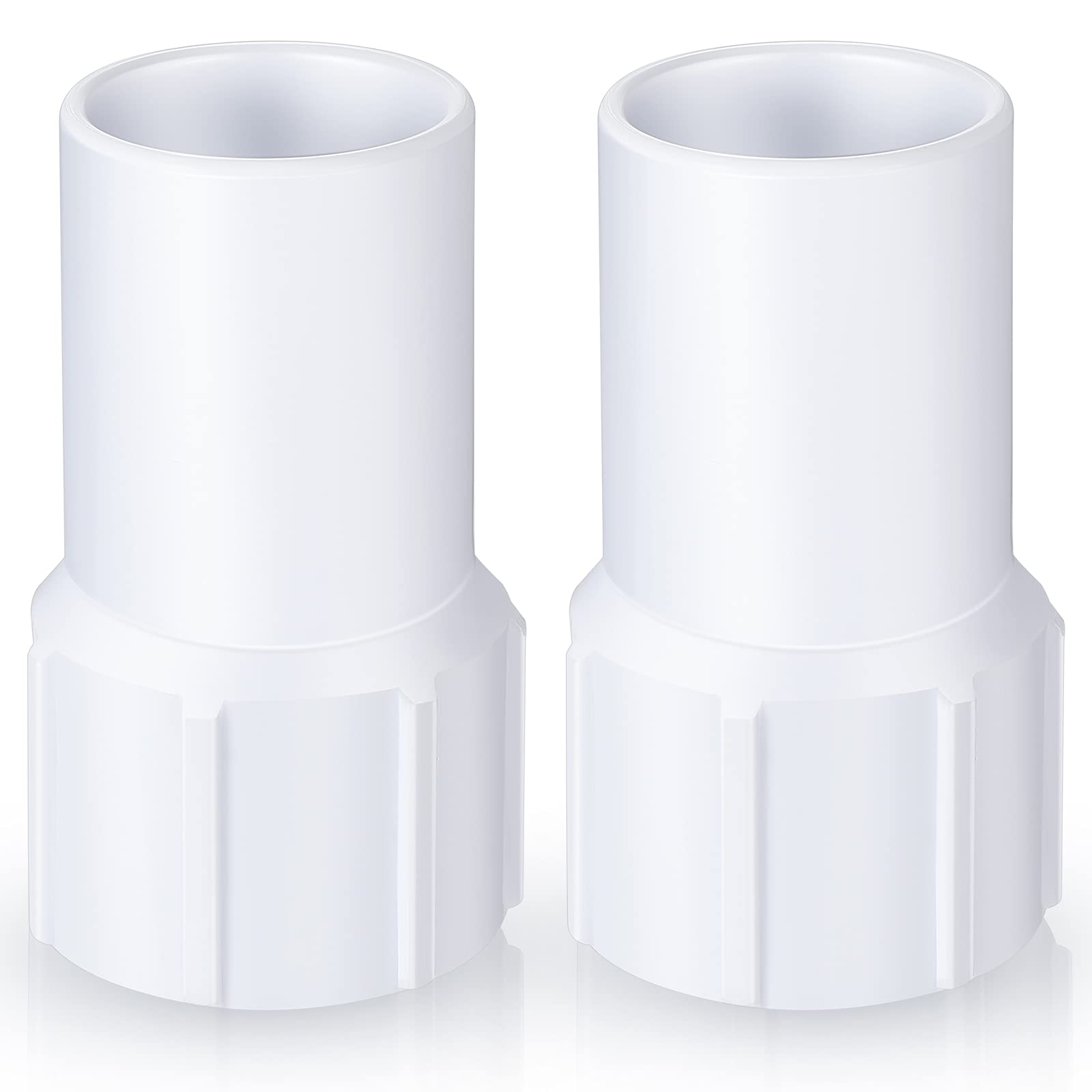 1-1/2 Inch Swimming Pool Vacuum Hose Cuff - Heavy Duty Replacement Threaded Connector for Spiral Wound Pool Vacuum Hoses (2 Pack) - Perfect for Pool Cleaning, Hose Repair & Connecting Vacuum Heads to Pool Cleaning Systems