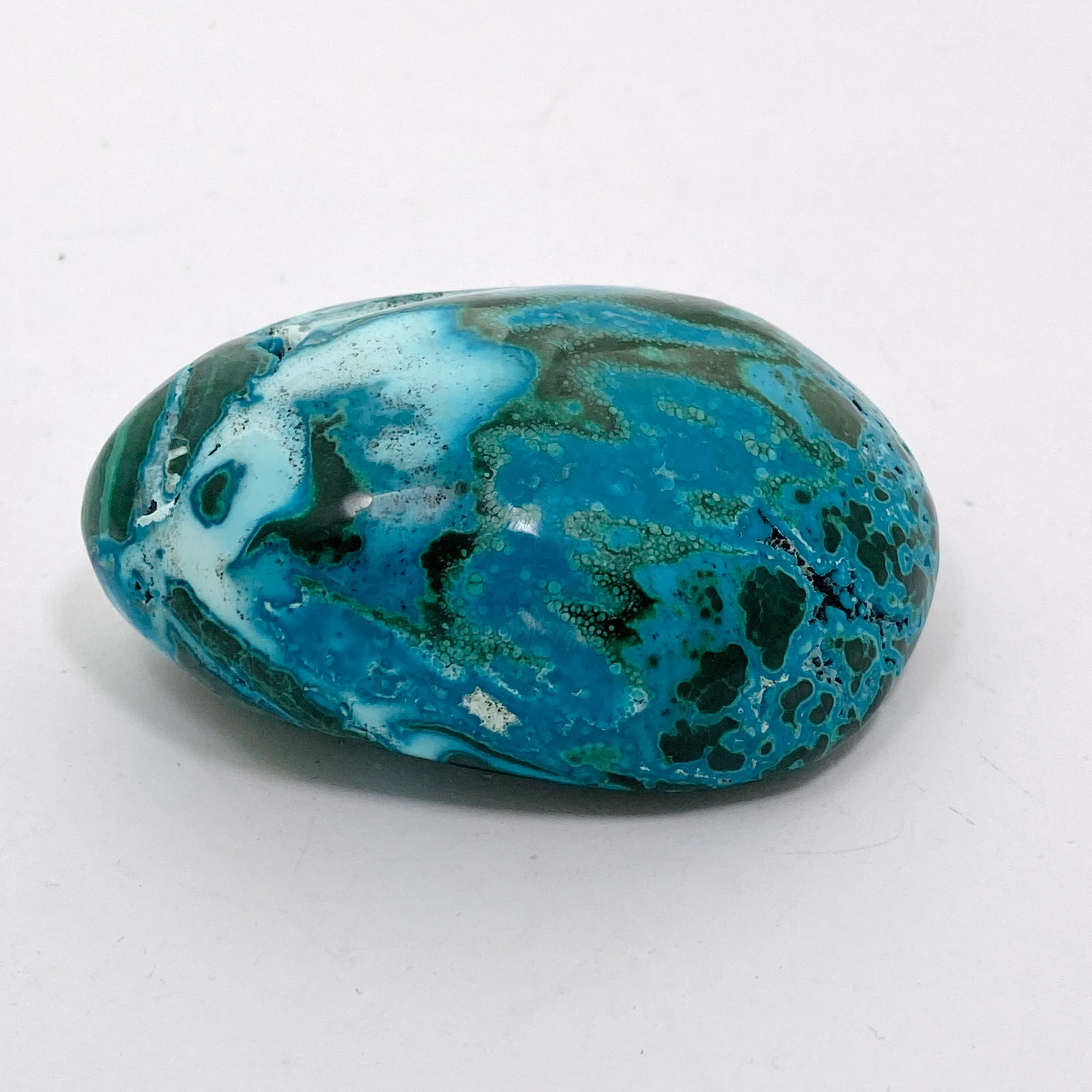 Natural Malachite and Chrysocolla Polished Freeform Stone - Congo CR3750 | Healing Crystal for Meditation, Jewelry Making & Home Decor
