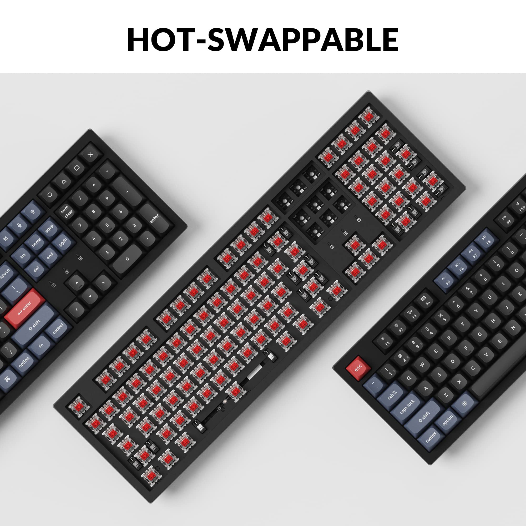 Keychron K10 Pro Wireless Custom Mechanical Keyboard - Full-Size QMK/VIA Programmable, Bluetooth/Wired RGB Backlit, Hot-Swappable with K Pro Red Switches for Mac/Windows/Linux - Perfect for Gaming, Coding & Office Work