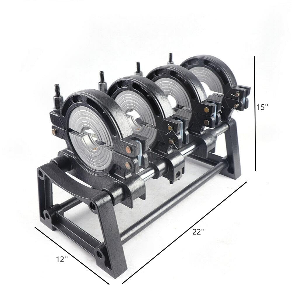 2.5''-6.3'' Electric Pipe Butt Fusion Welder for PE PP PB PVDF HDPE PVC Pipes - Heavy Duty Welding Machine with 4 Clamps - Perfect for Plumbing, Irrigation & Industrial Pipe Installation Projects