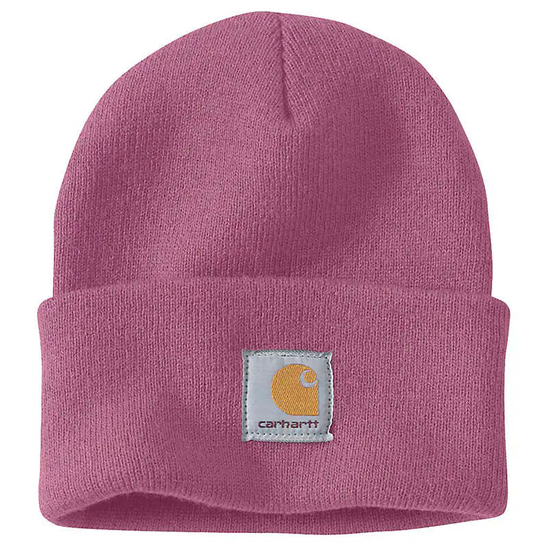 Carhartt Knit Cuffed Beanie for Men & Women - Warm Winter Hat in Woodrose Color - Perfect for Outdoor Activities, Skiing & Snowboarding
