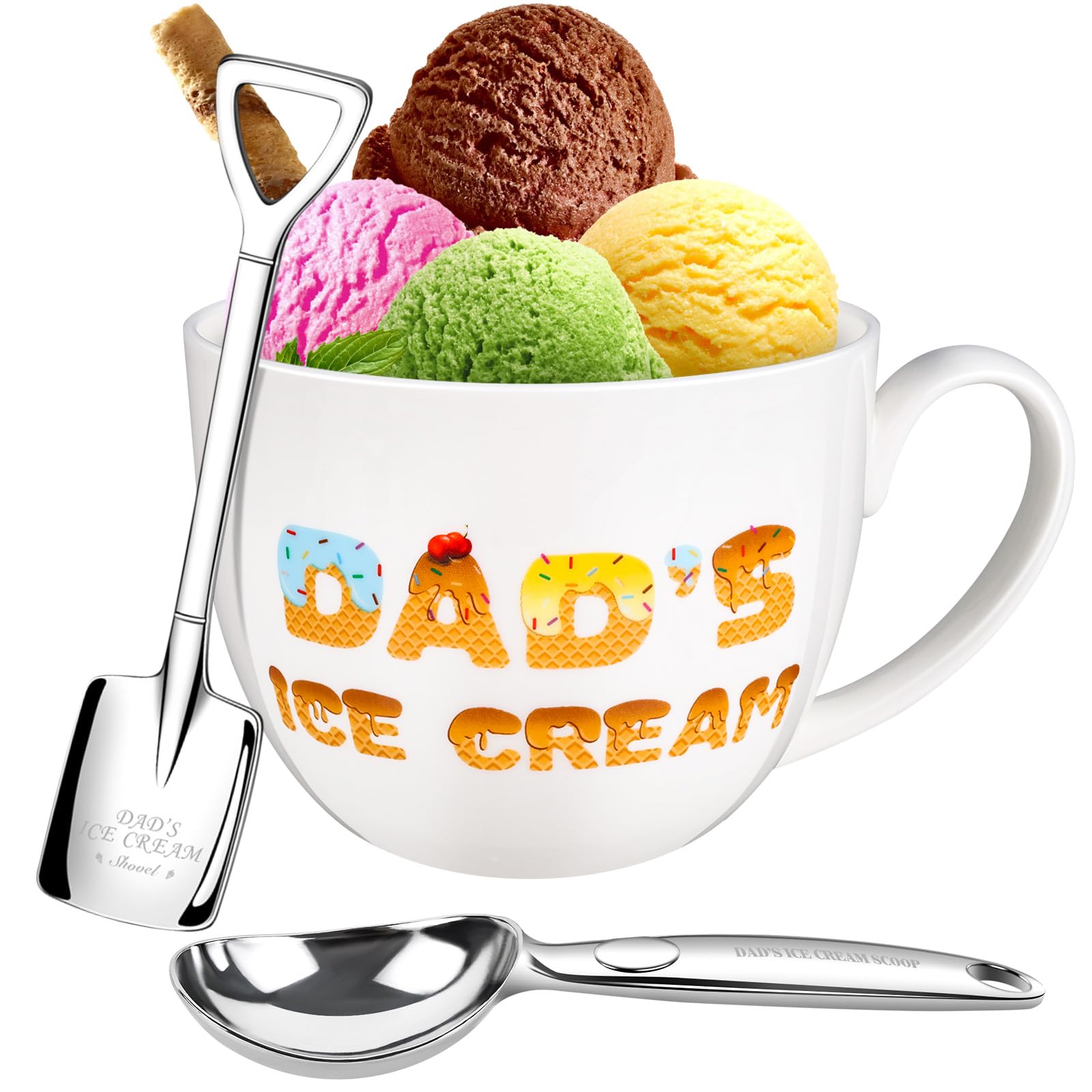 Personalized Dad Gifts - Custom 24oz Ice Cream Bowl for Father's Day, Birthday & Anniversary - Unique Present for Dad, Stepdad & Father-in-Law from Daughter, Son or Wife - Perfect for Sundaes, Snacks & Family Dessert Time