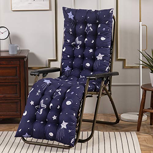 Fuomomo Patio Chaise Lounger Cushion - Thick Padded Seat Cushion for Reclining Chairs & Rocking Chairs with Secure Ties (21x61 Inches) - Soft & Comfortable Outdoor Furniture Cushion for Poolside, Deck, Garden, and Patio Relaxation