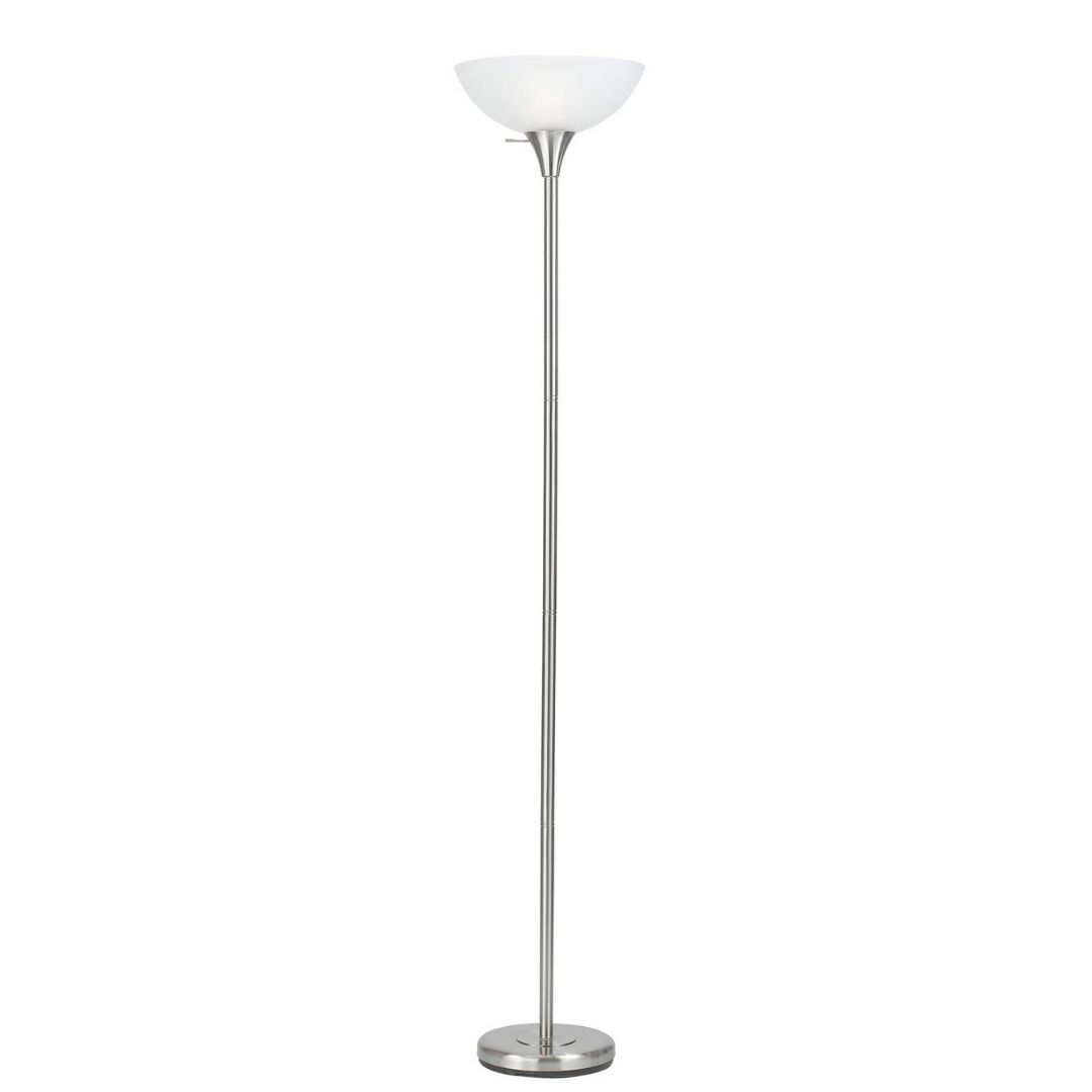 150W 3-Way Dimmable Torchiere Floor Lamp with Glass Shade - Modern Metal Floor Light for Living Room, Bedroom & Office - Adjustable Brightness for Reading, Relaxing & Ambient Lighting