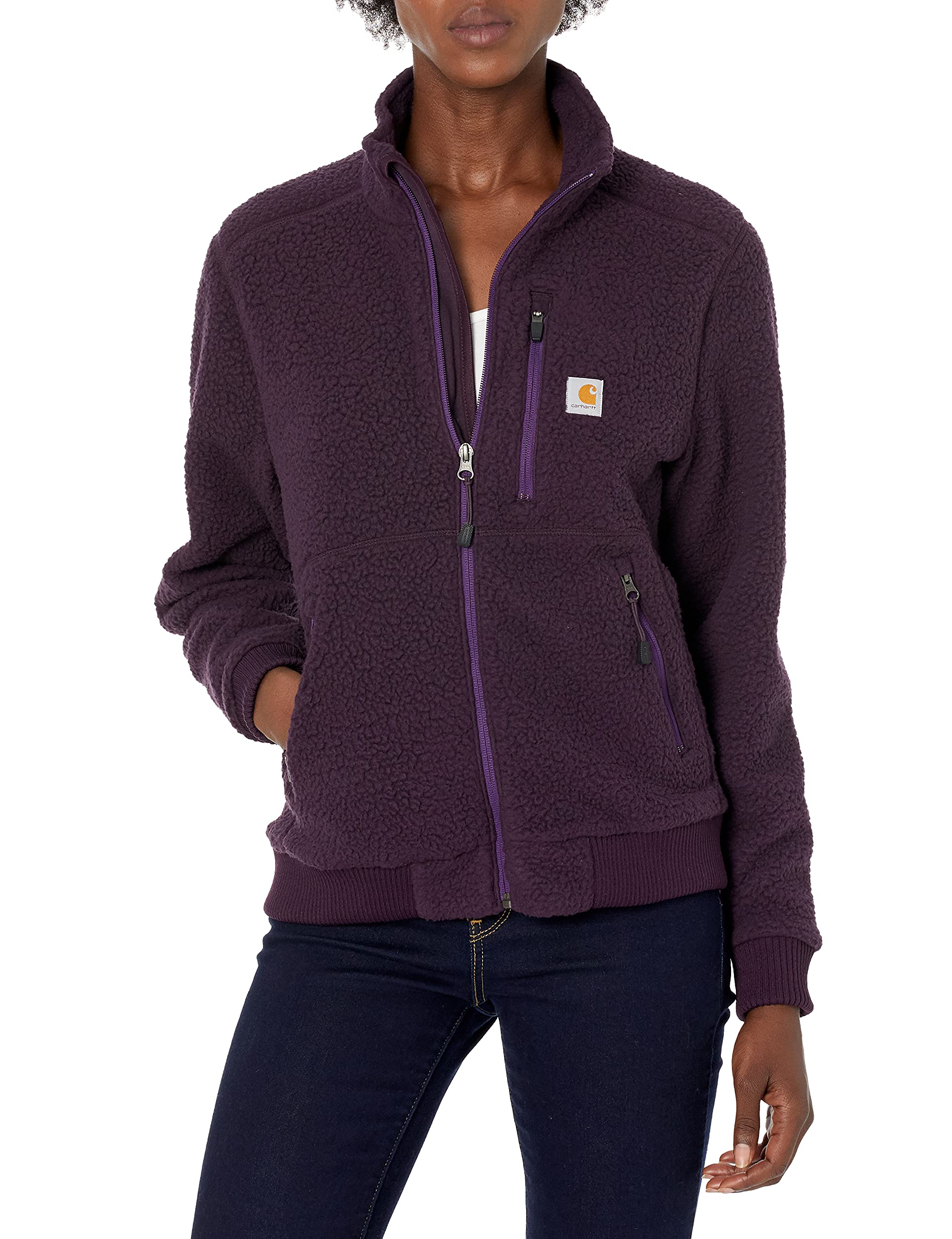 Carhartt Women's High Pile Fleece Jacket - Warm Winter Coat for Outdoor Work & Casual Wear | Water-Resistant & Durable for Hiking, Camping & Everyday Use