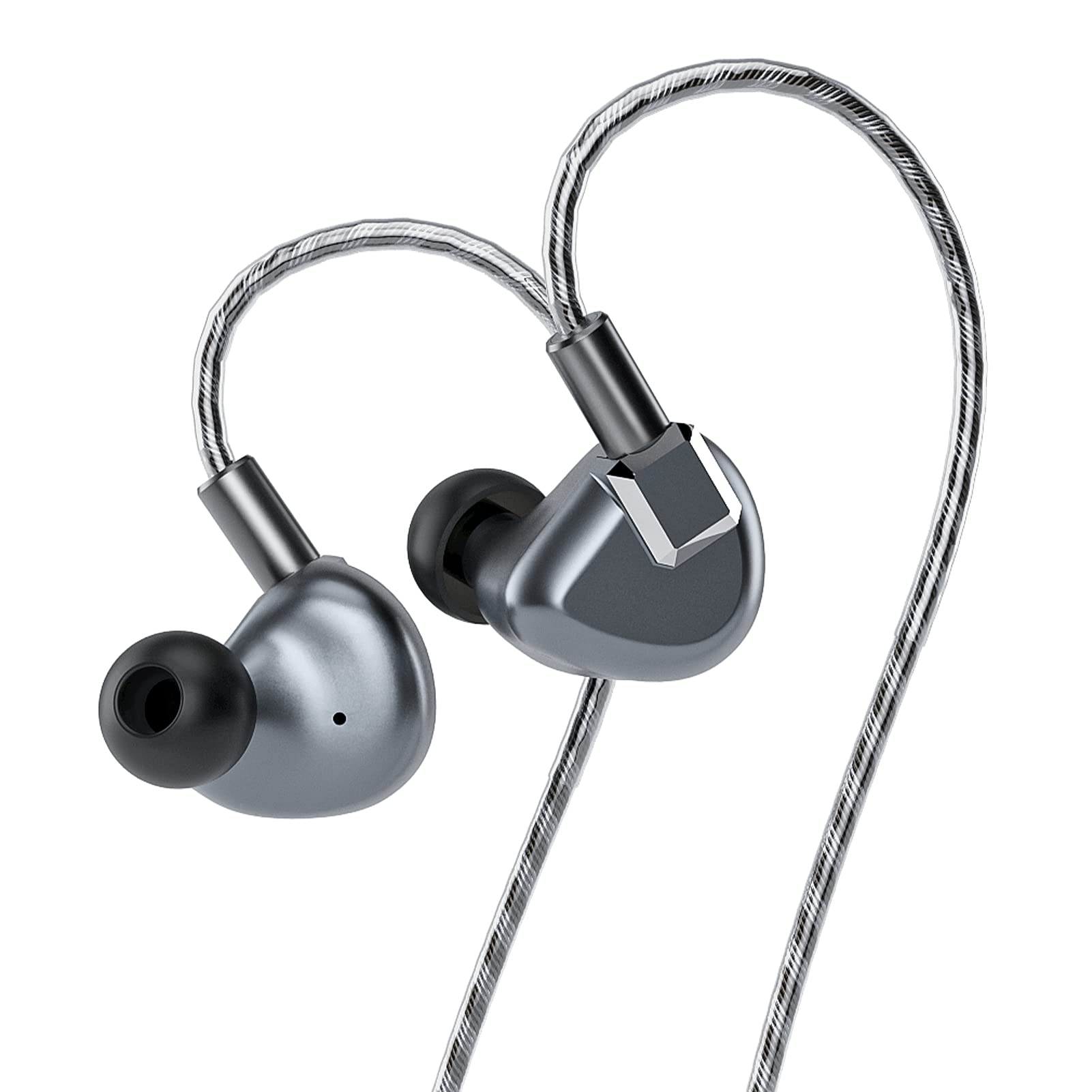 Letshuoer S12 HiFi In-Ear Headphones with 14.8mm Planar Magnetic Driver - Wired Earphones for Smartphones, PC, Tablet (3.5mm Connector, Gun Metal Grey) - Perfect for Music Lovers, Audiophiles & Gaming Enthusiasts