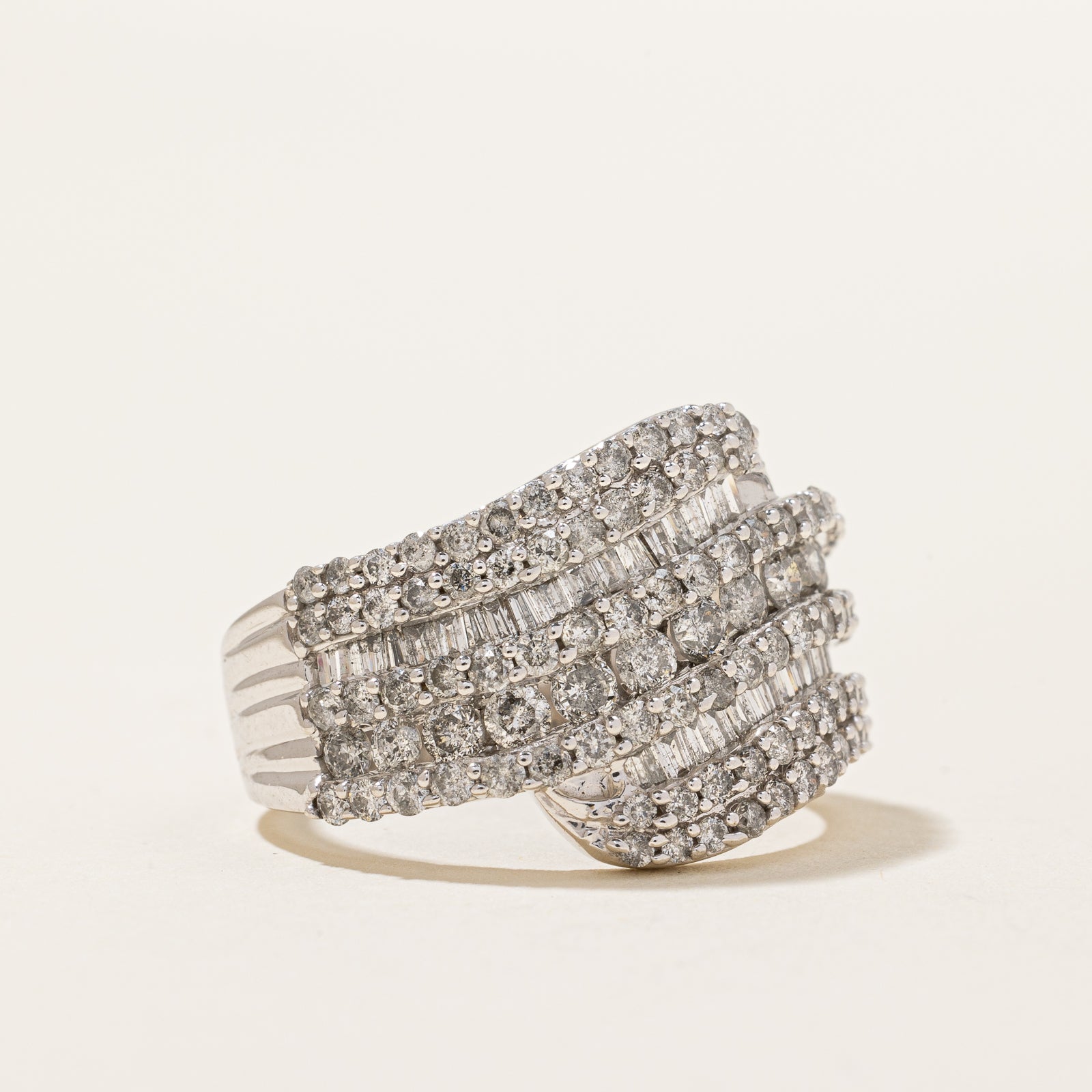 1.85ctw Diamond Waterfall Ring for Women - Size 7.25 | Elegant Wedding, Anniversary & Engagement Jewelry Gift