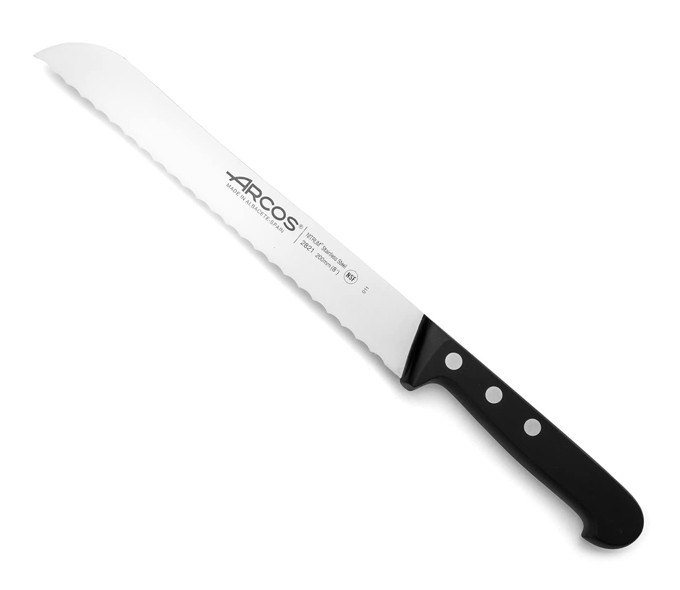 Premium Arcos 6-Piece Kitchen Knife Set with Wood Block - 5 Stainless Steel Knives & 1 Scissors, Ergonomic POM Handles - Perfect for Home Chefs, Cooking Enthusiasts & Professional Kitchens
