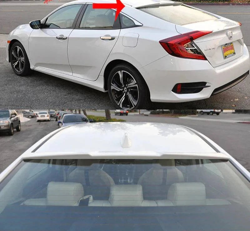 2016-2021 Honda Civic Sedan Rear Roof Spoiler - RS Style Glossy Black PP Material - Enhance Style & Aerodynamics - Perfect for Street Racing & Car Shows
