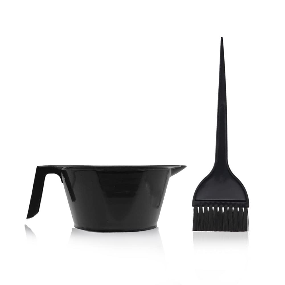 Professional Plastic Hair Color Mixing Bowl with Dye Brush - DIY Hair Dyeing & Tinting Kit for Salon & Home Use - Perfect for Oil Treatments & Hair Coloring