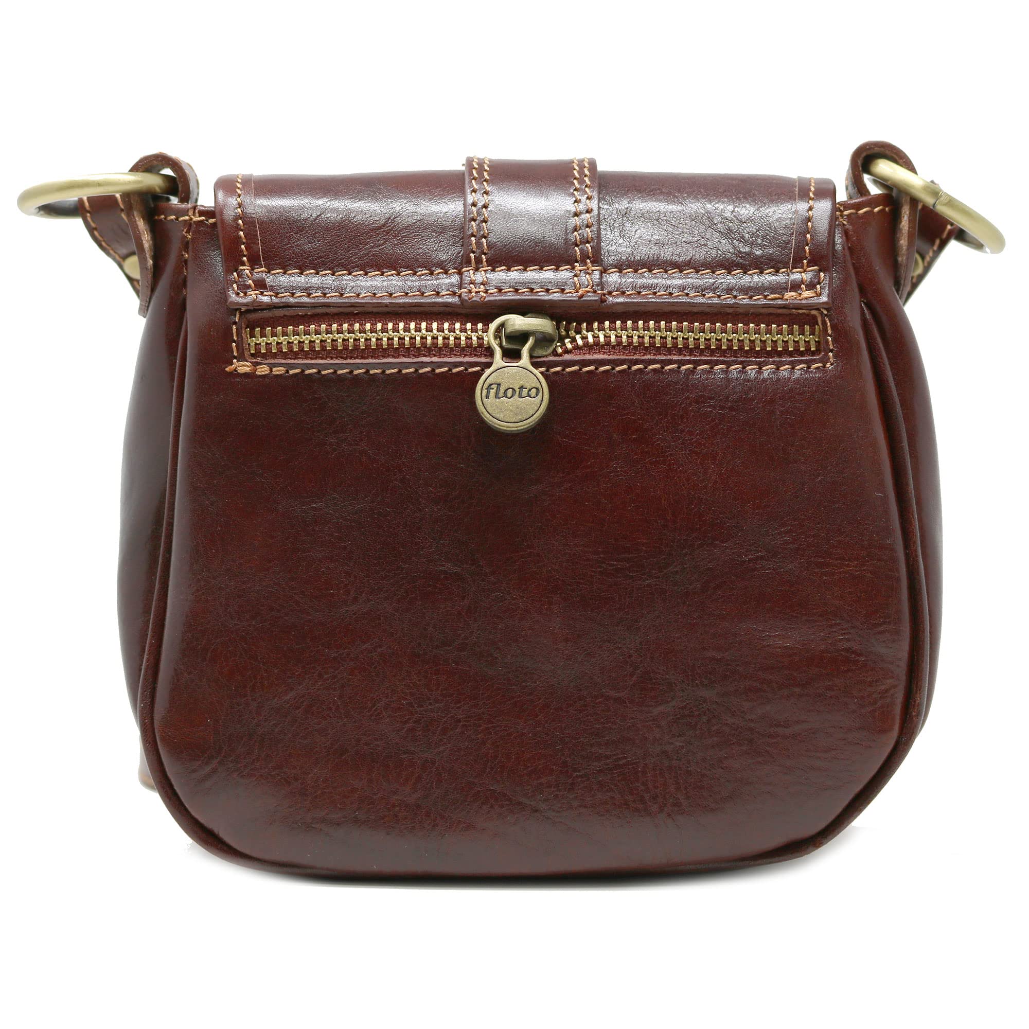 Floto Venezia Women's Saddle Bag - Vintage Leather Crossbody Shoulder Purse Handbag for Everyday Use, Travel & Date Night
