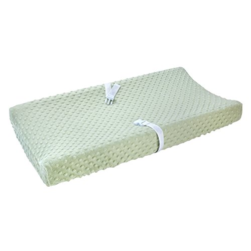 Carter's Soft Velboa Bubble Dot Changing Pad Cover - Sage Green | Waterproof & Comfortable Baby Changing Mat for Nursery, Diaper Station & Travel