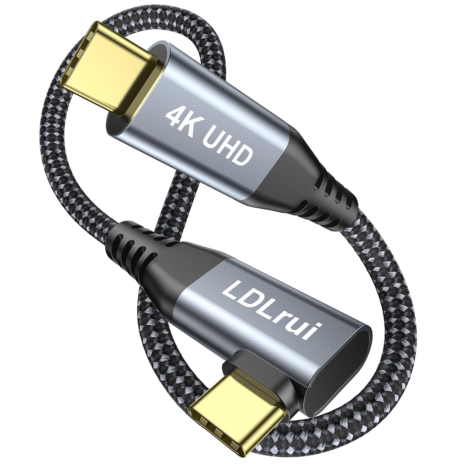 1FT USB C Cable Right Angle - 20Gbps Fast Data Transfer, 100W PD Charging & 4K UHD Video - USB 3.2 Gen 2x2 Nylon Braided Type C Cable for Samsung S25/S24/T7, iPhone 16/15, MacBook, iPad - Perfect for Gaming, Office & Travel Charging
