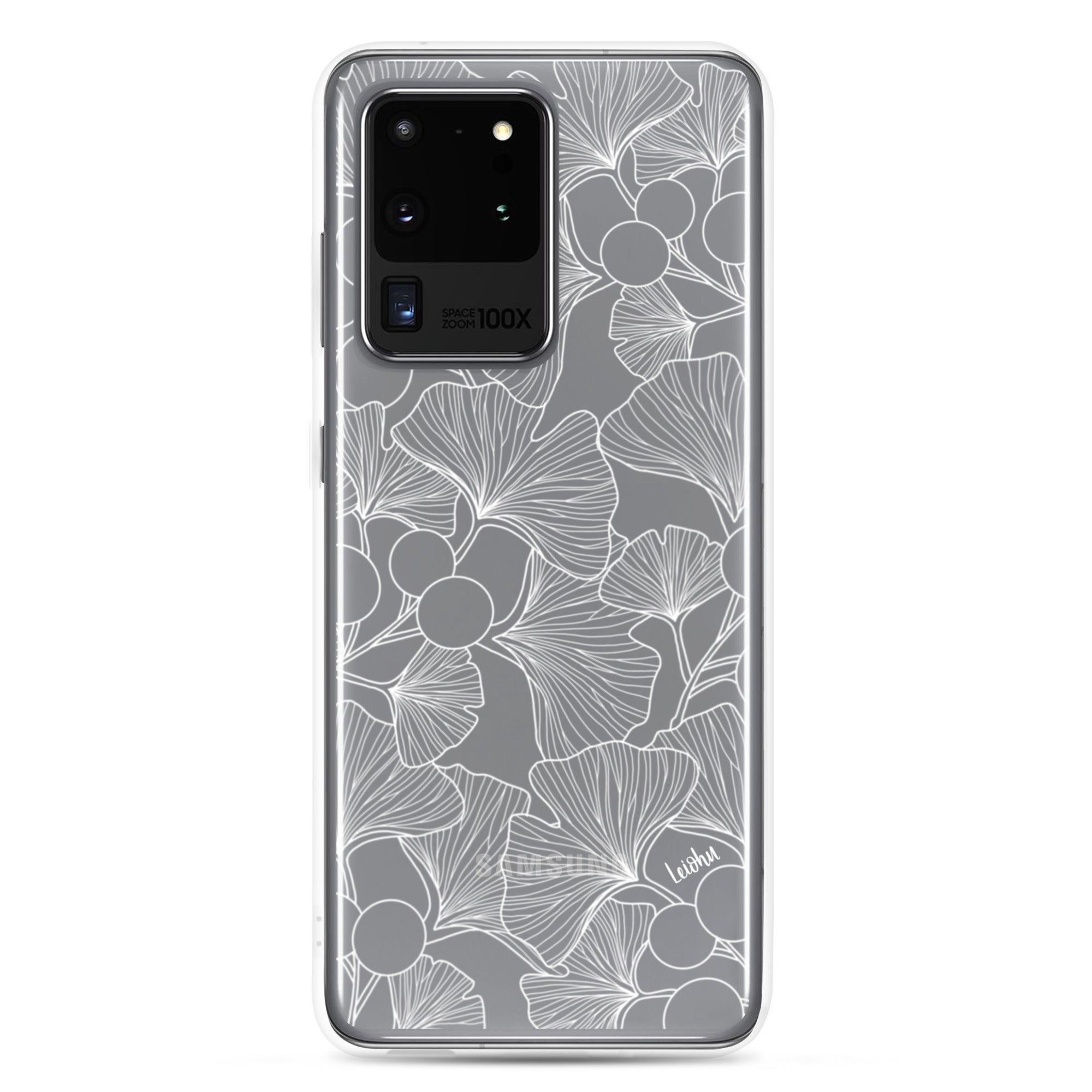Premium Gingko Clear Case for Samsung Galaxy - Slim Protective Phone Cover for Everyday Use, Travel & Work