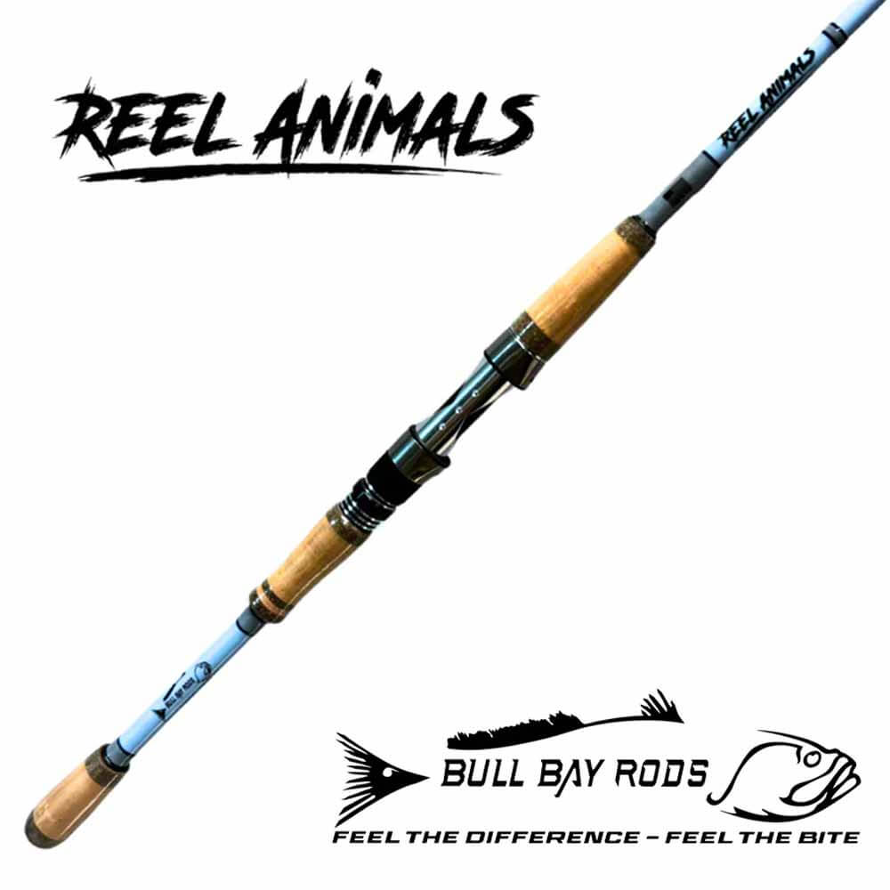 Bull Bay Reel Animals Spinning Fishing Rod - Lightweight Graphite Casting Rod for Freshwater & Saltwater Fishing - Perfect for Bass, Trout, and Inshore Fishing Adventures